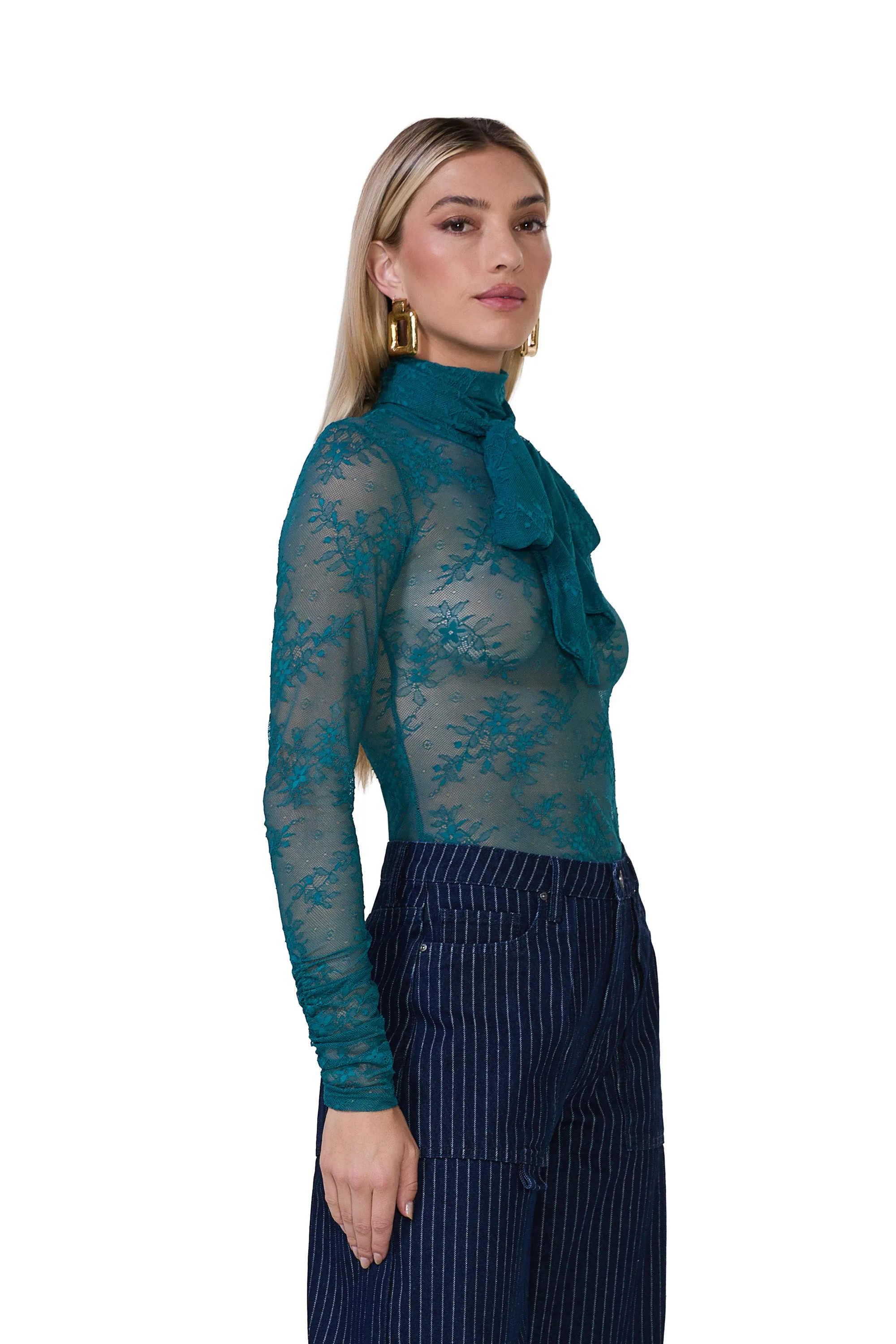 Julien Lace Top - Spruce sold by AFRM product image thumbnail 2