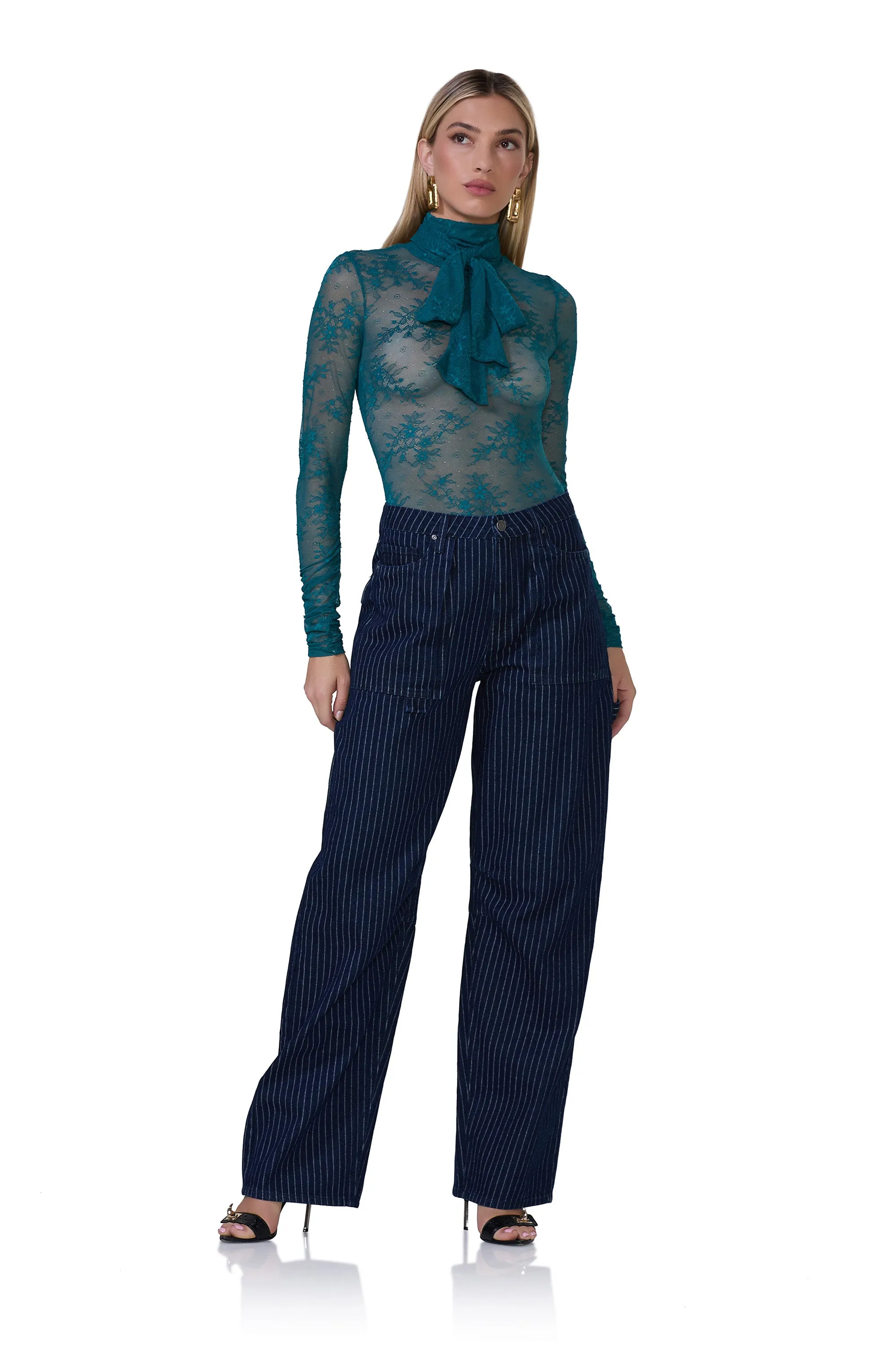 Julien Lace Top - Spruce sold by AFRM