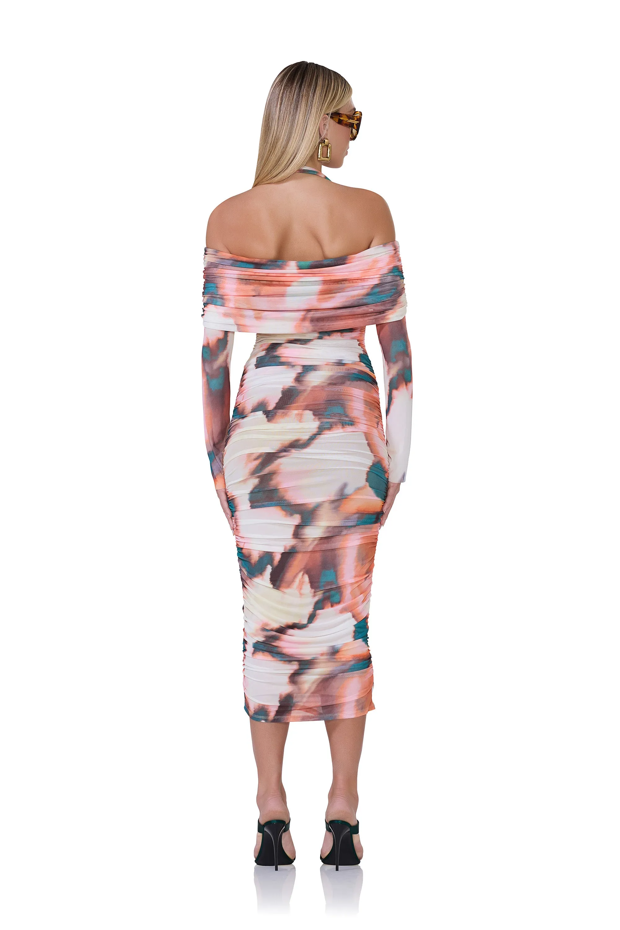 Dreo Dress - Spice Watercolor sold by AFRM product image thumbnail 4