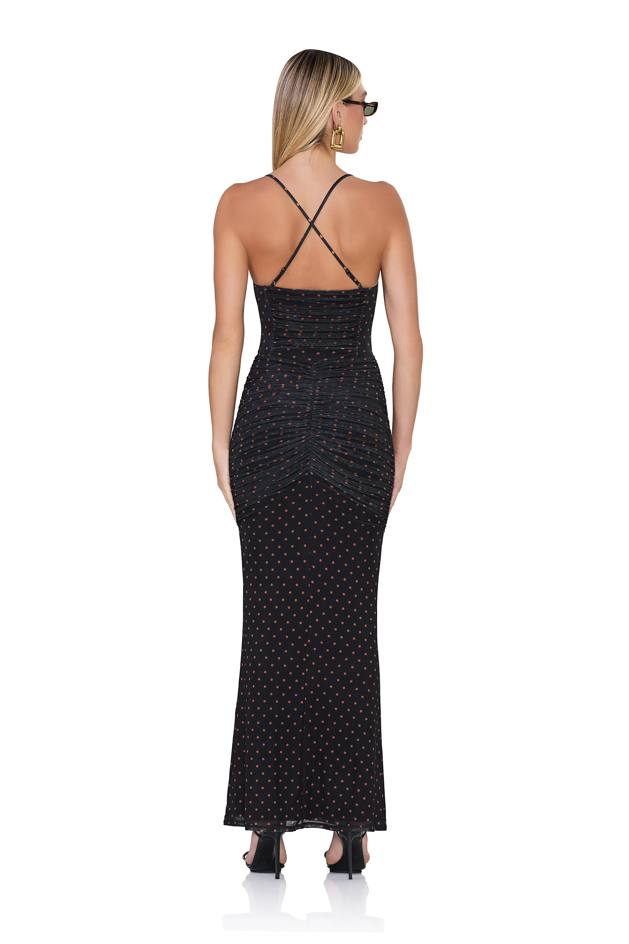 Azula Dress - Sepia Dot sold by AFRM product image thumbnail 4