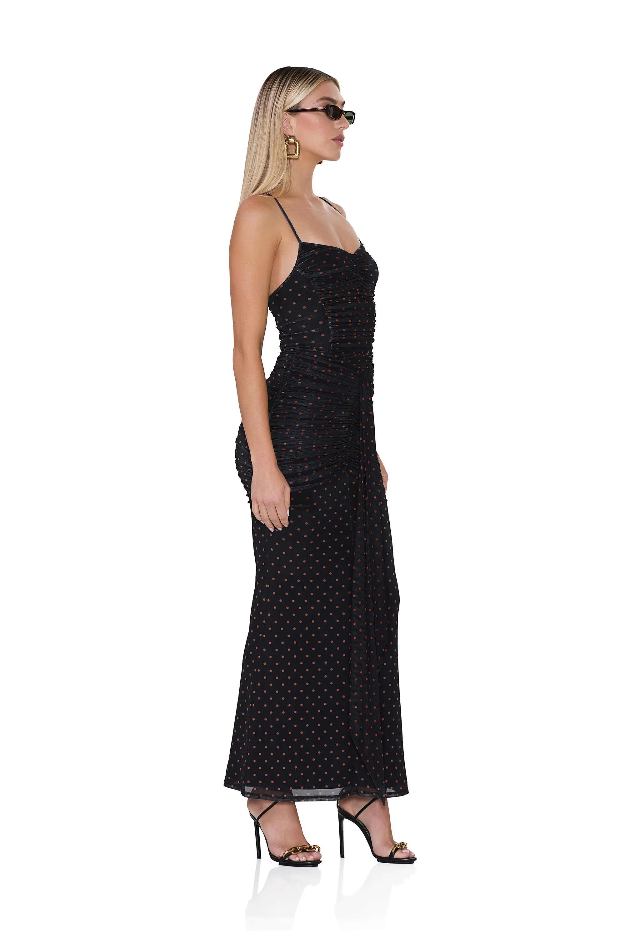 Azula Dress - Sepia Dot sold by AFRM product image thumbnail 3