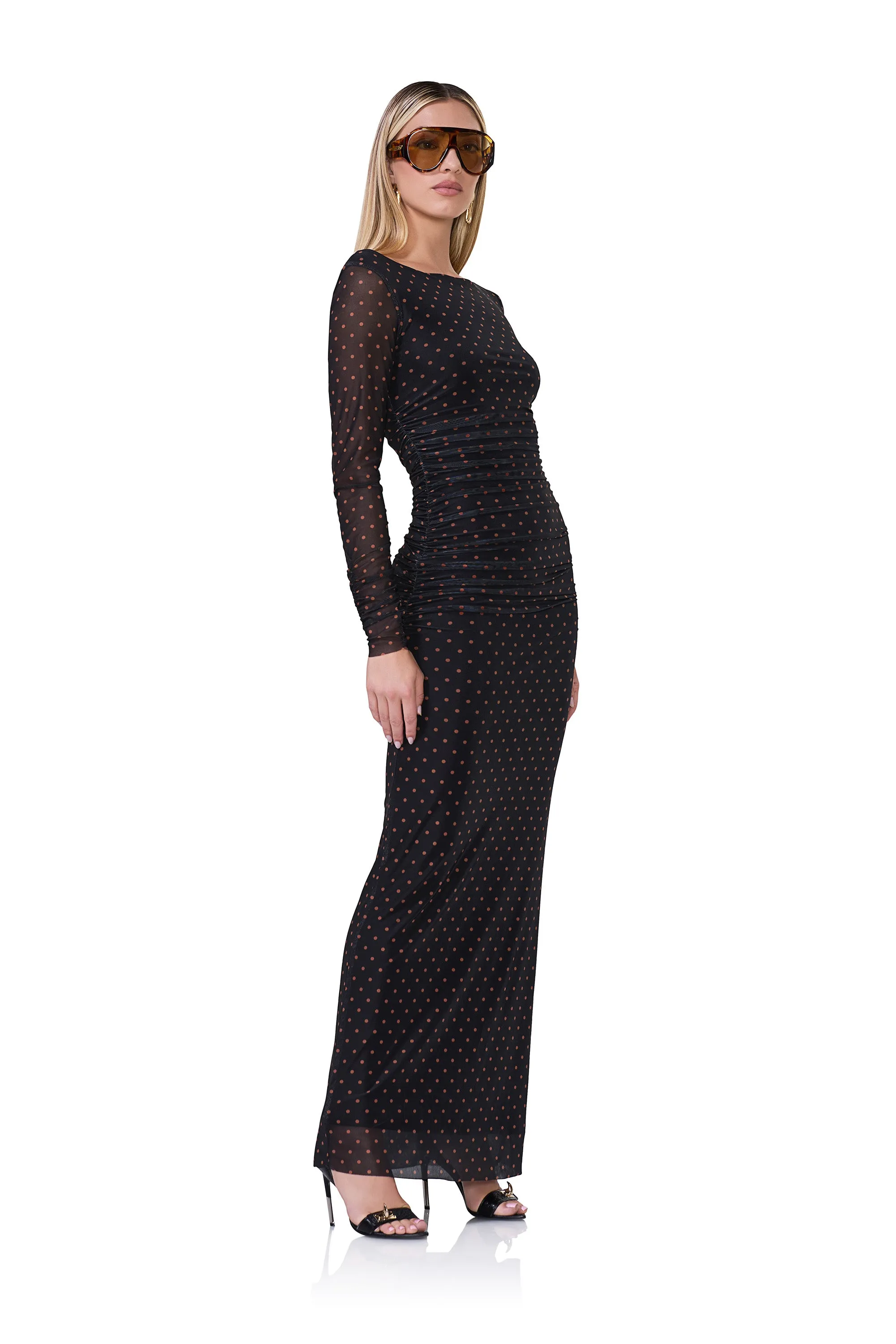 Adele Dress - Sepia Dot sold by AFRM product image thumbnail 3