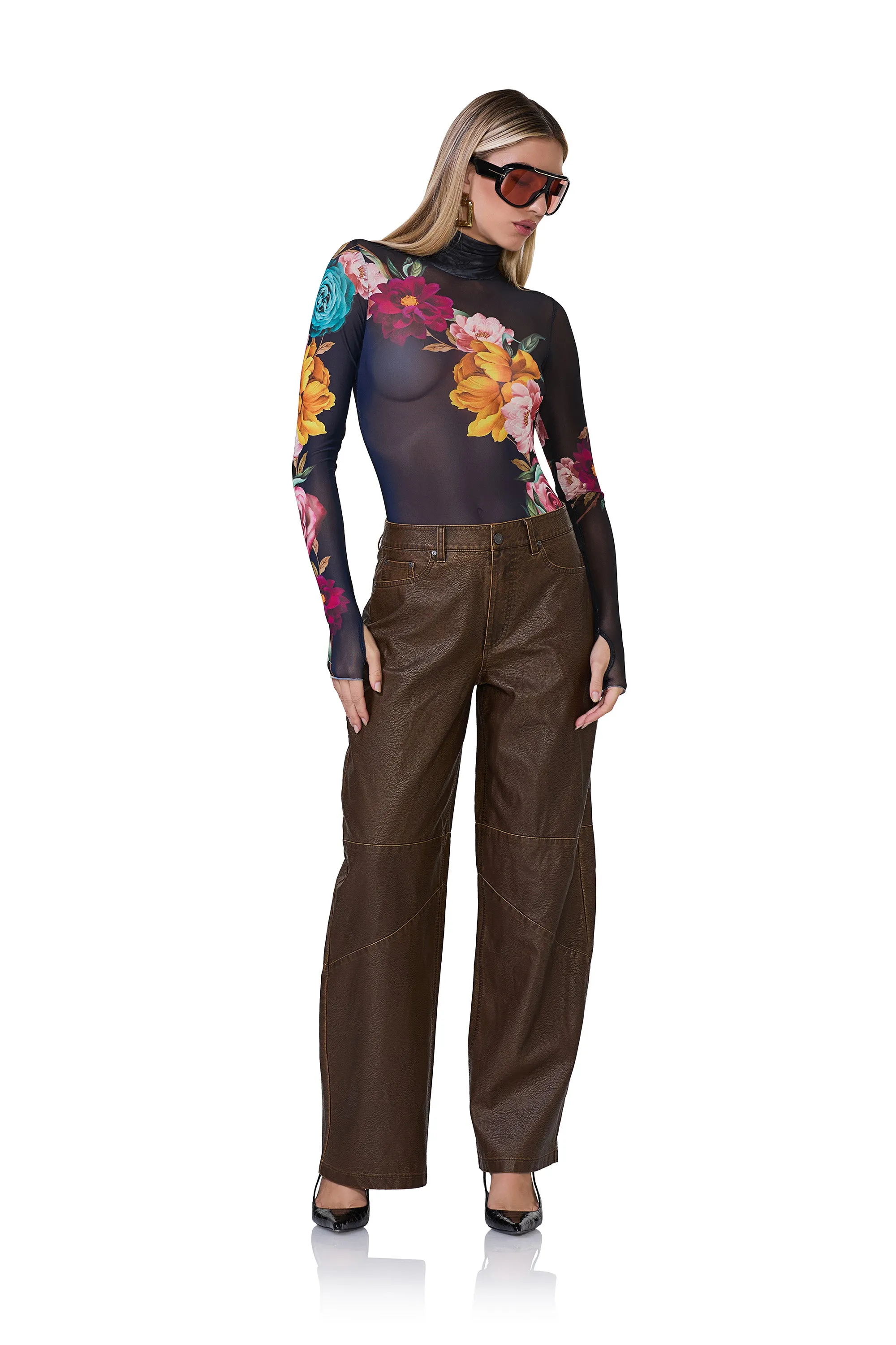 Zadie Top - Navy Block Floral sold by AFRM