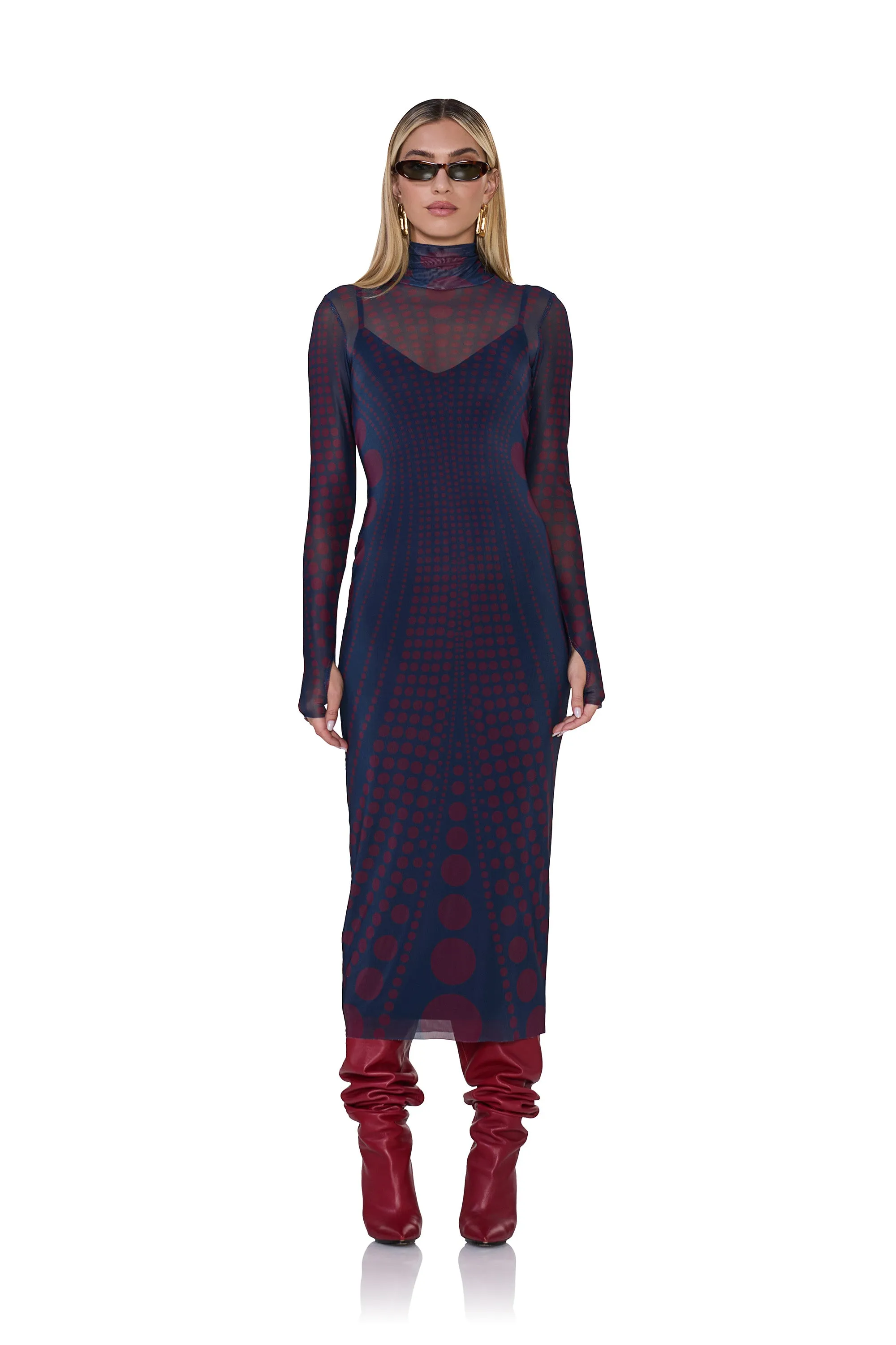 Shailene Dress - Navy Illusion sold by AFRM