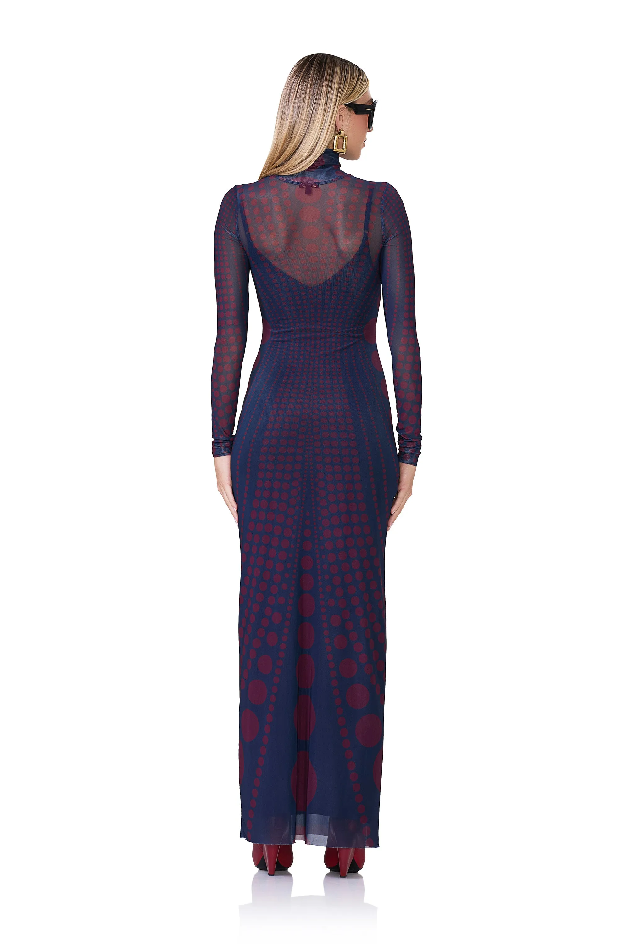 Billie Dress - Navy Illusion sold by AFRM product image thumbnail 4