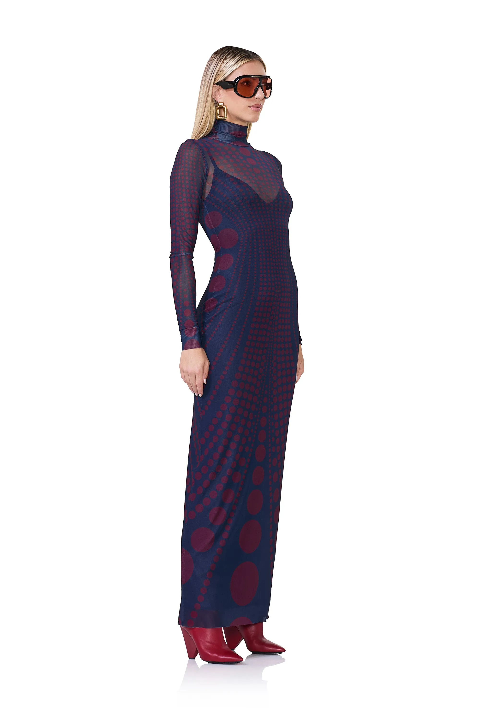 Billie Dress - Navy Illusion sold by AFRM product image thumbnail 3