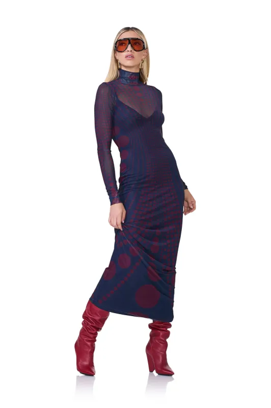 Billie Dress - Navy Illusion made by AFRM