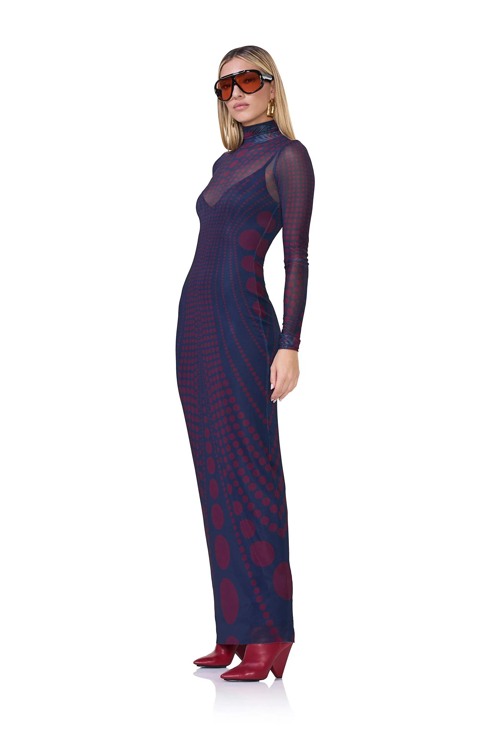 Billie Dress - Navy Illusion sold by AFRM product image thumbnail 2