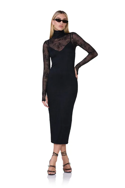 Shailene Lace Dress - Noir made by AFRM