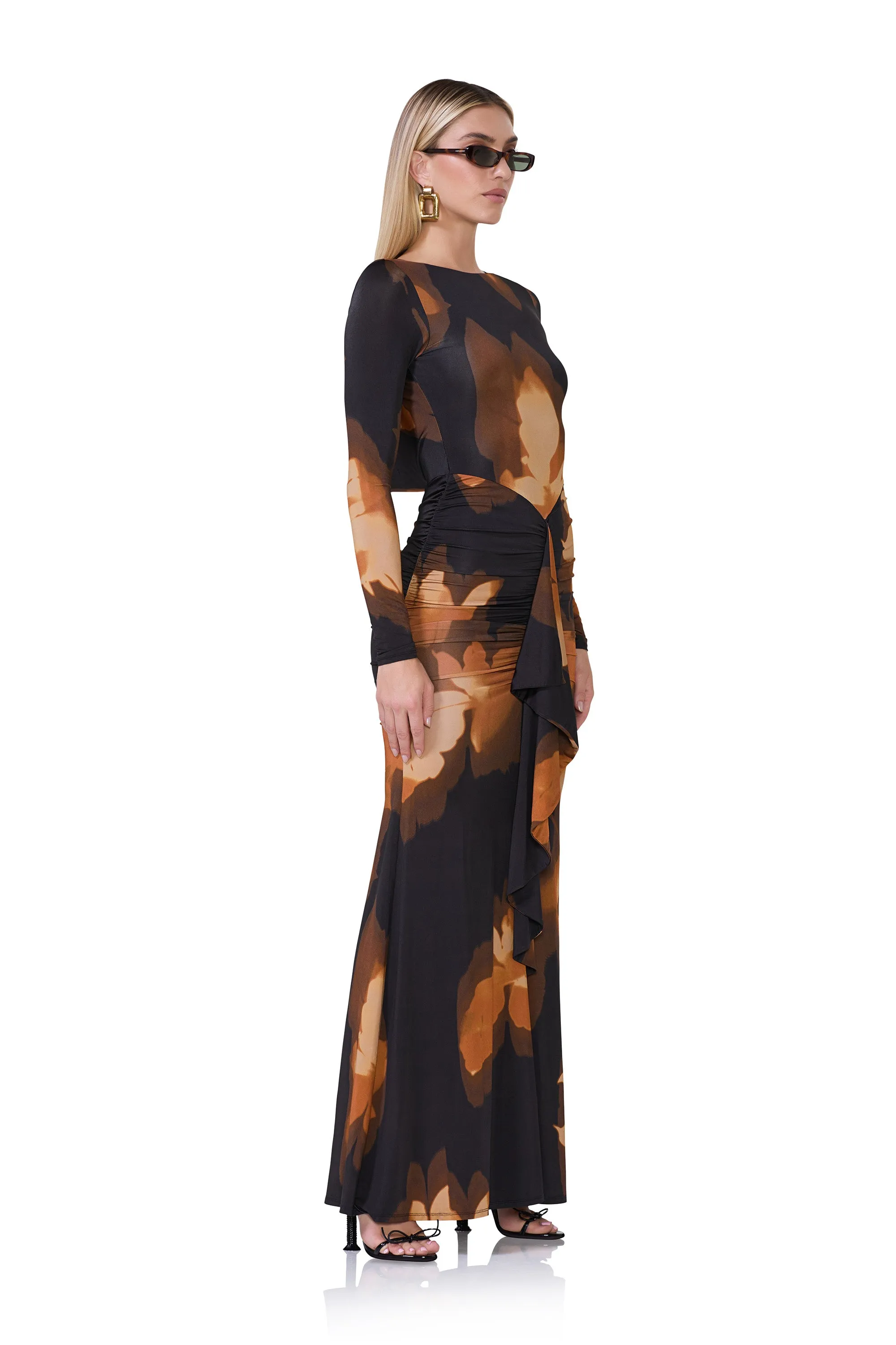 Issa Dress - Noir Blur sold by AFRM product image thumbnail 3