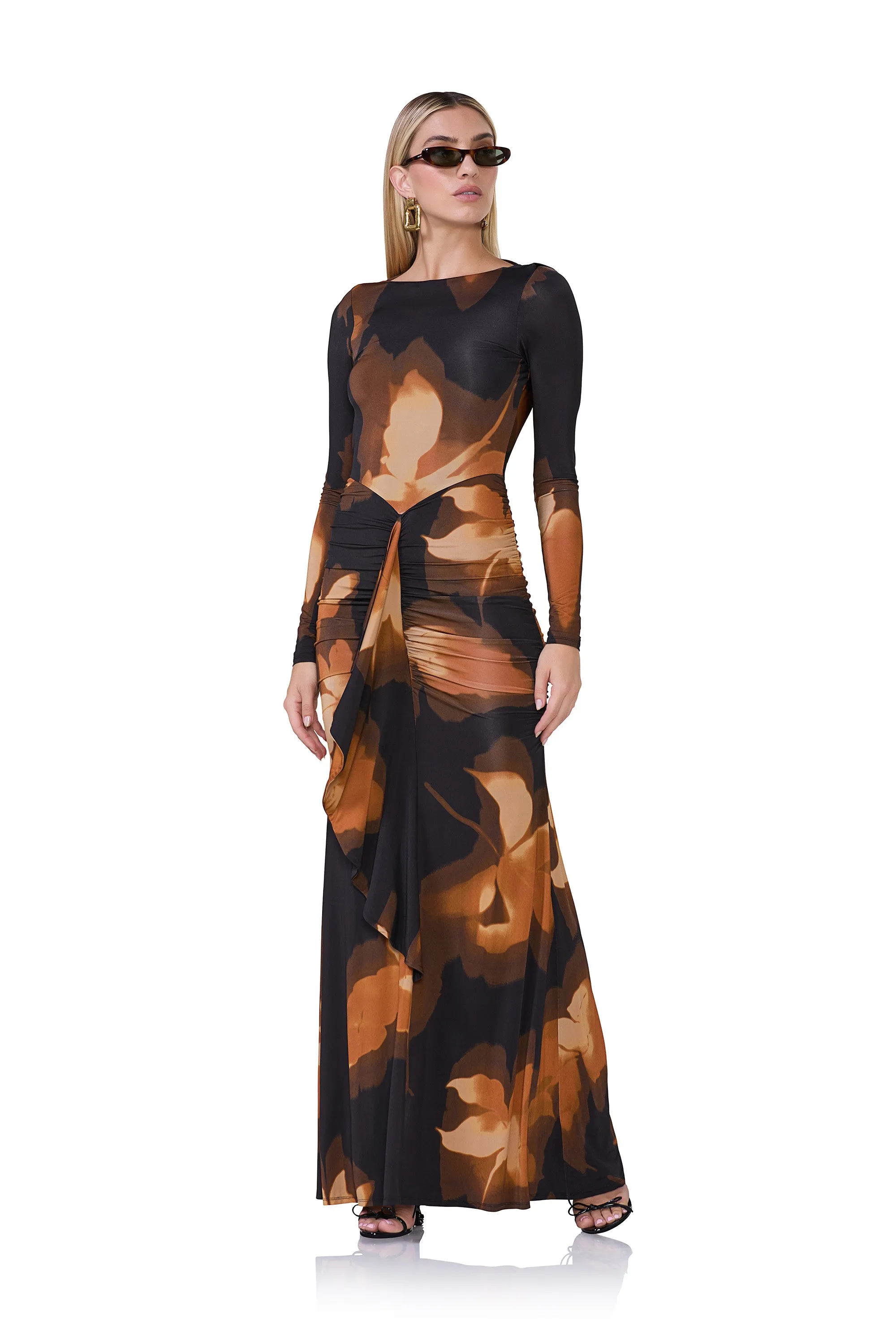 Issa Dress - Noir Blur sold by AFRM