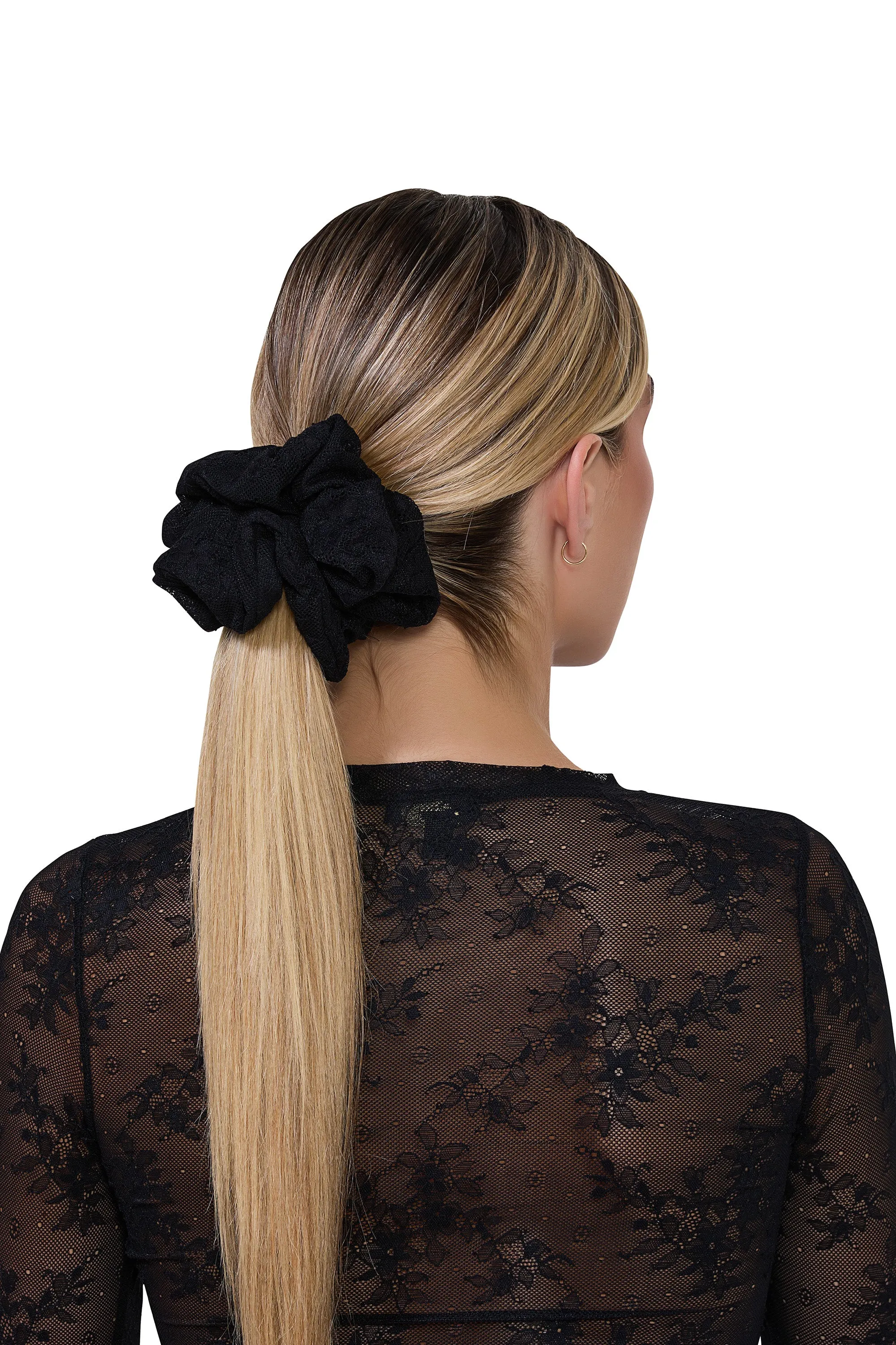 AFRM Lace Scrunchie - Noir sold by AFRM