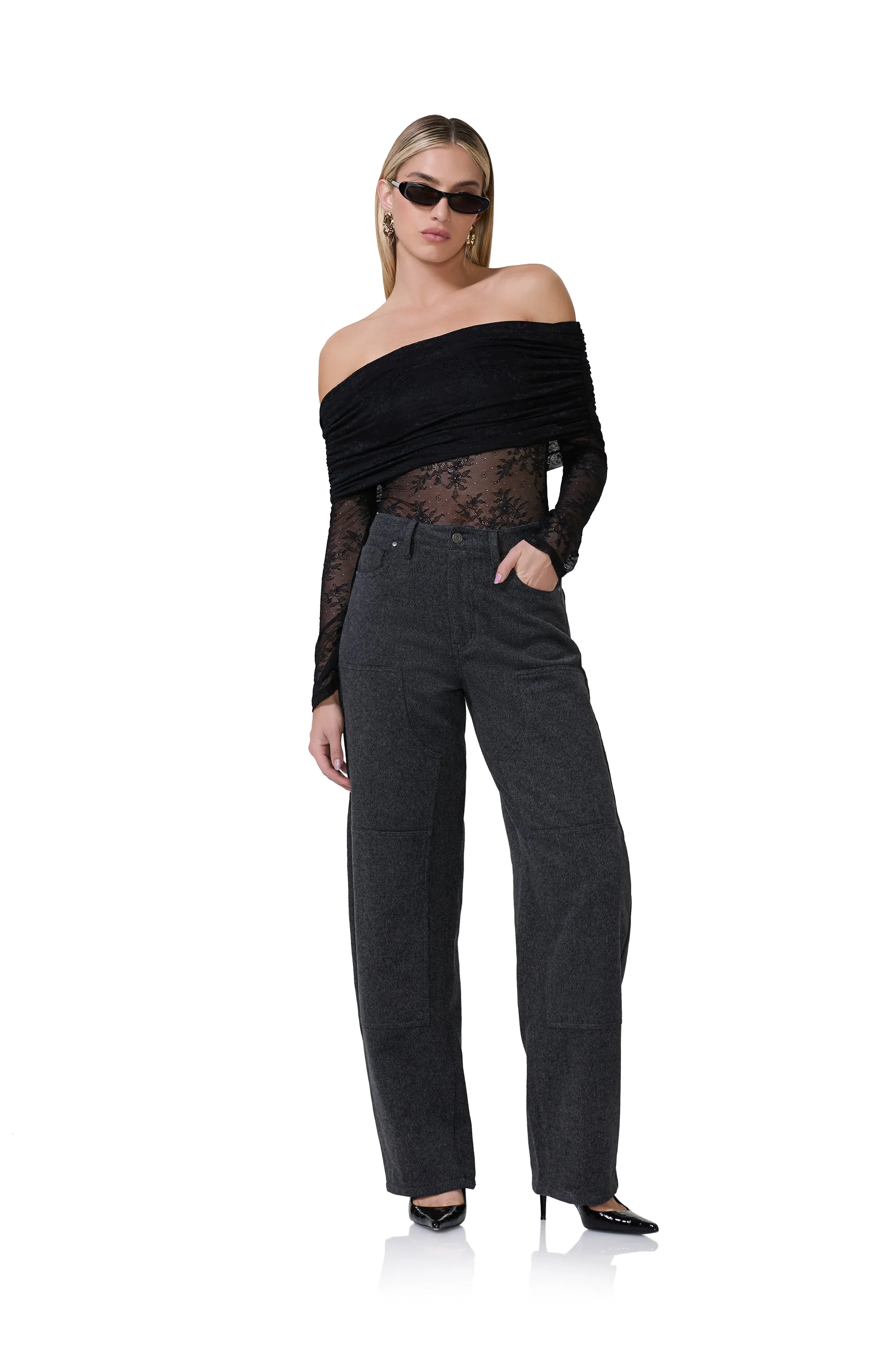 Lennox Lace Bodysuit - Noir sold by AFRM