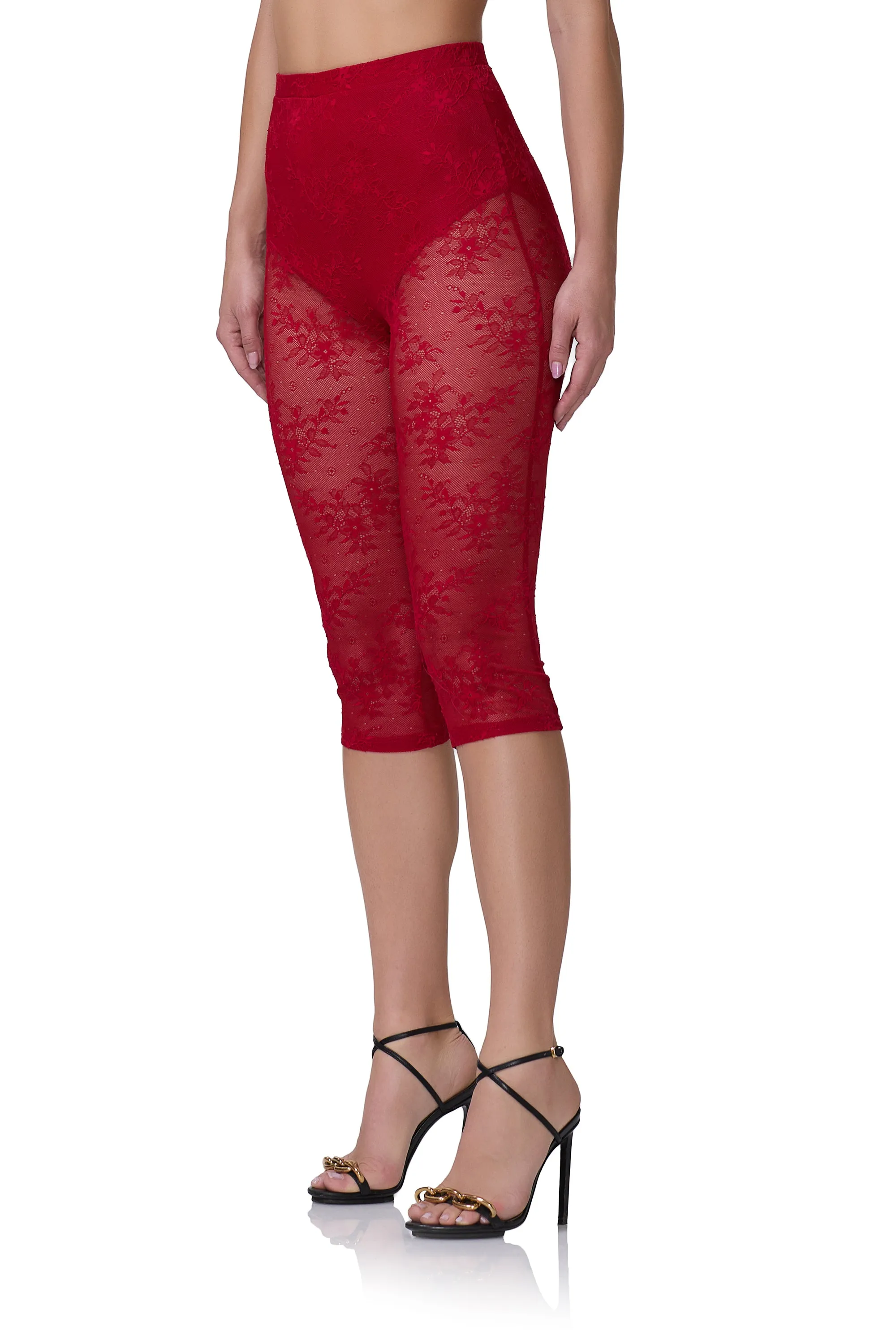 Gemma Lace Capri Pant - Poppy Red sold by AFRM product image thumbnail 5