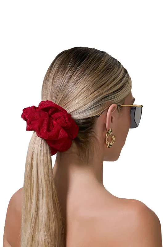 AFRM Oversized Lace Scrunchie - Poppy Red sold by AFRM