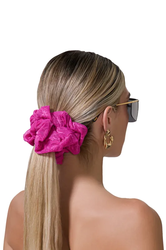 AFRM Oversized Lace Scrunchie - Cosmo Pink sold by AFRM