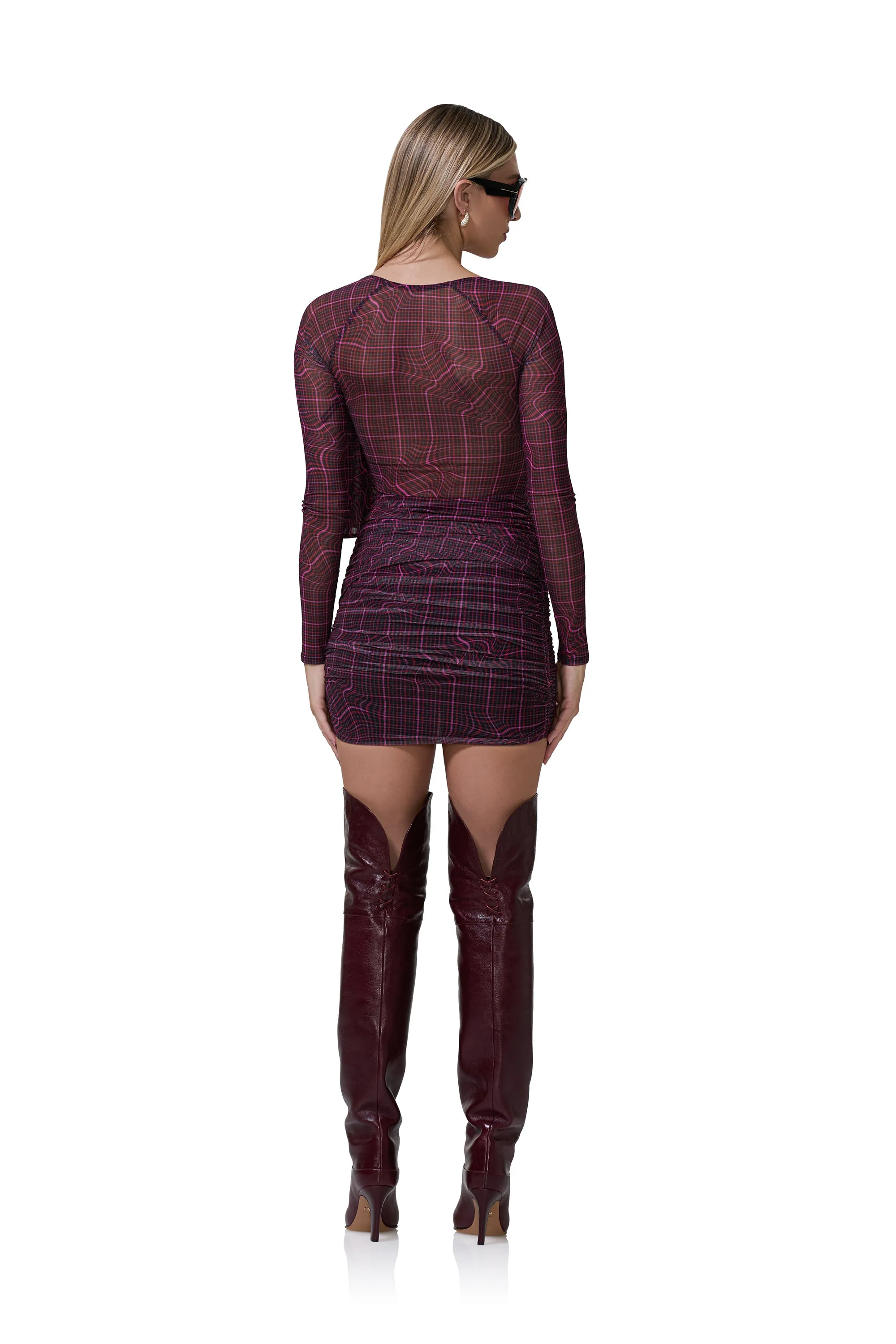 Kylie Dress - Twisted Plaid sold by AFRM product image thumbnail 4