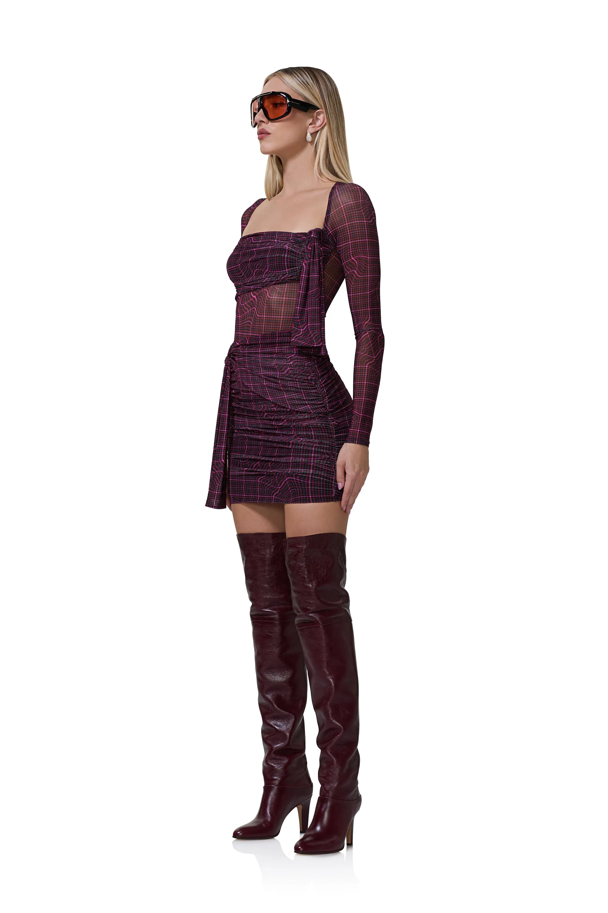 Kylie Dress - Twisted Plaid sold by AFRM product image thumbnail 2