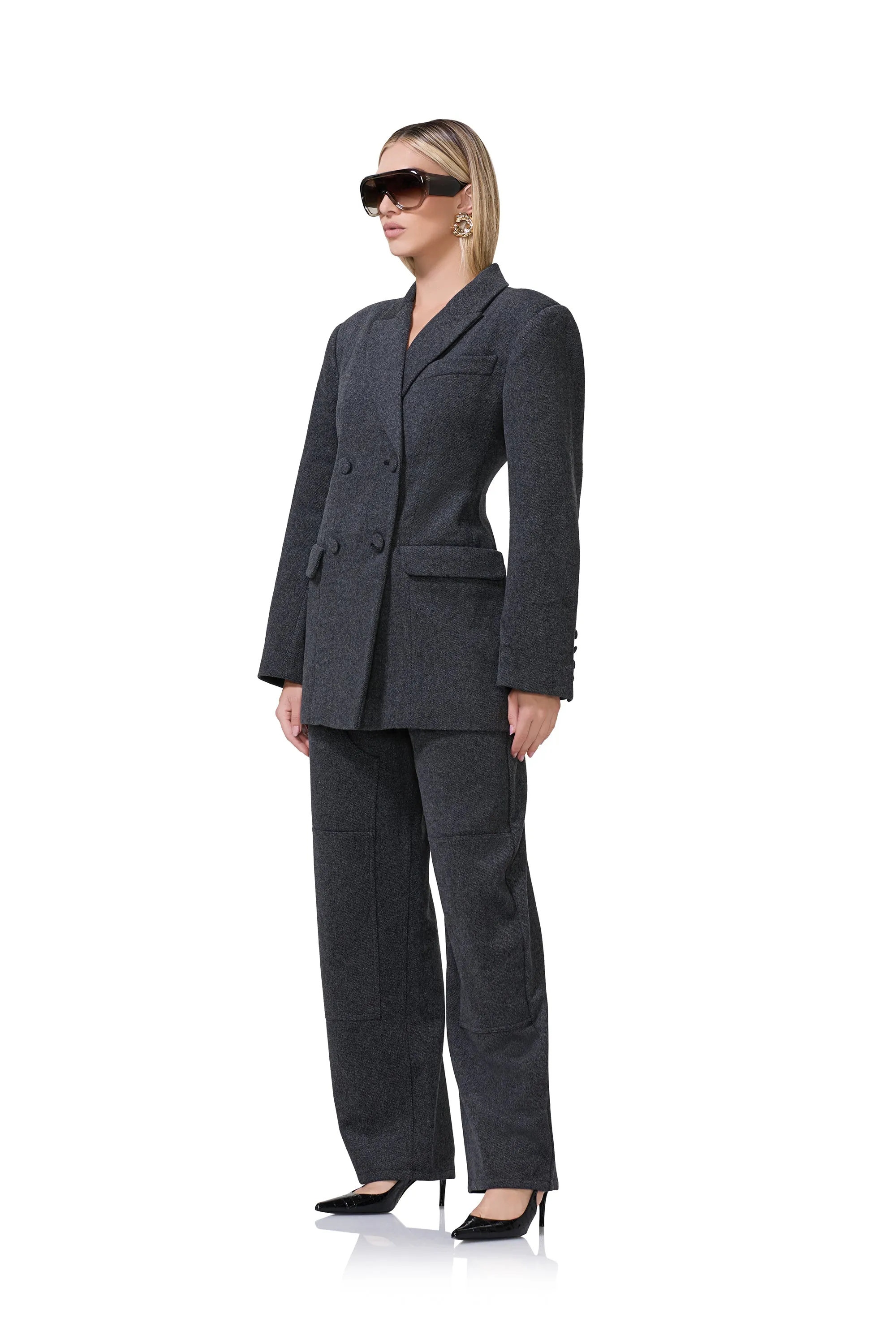 Jemima Blazer - Grey Tweed sold by AFRM product image thumbnail 2