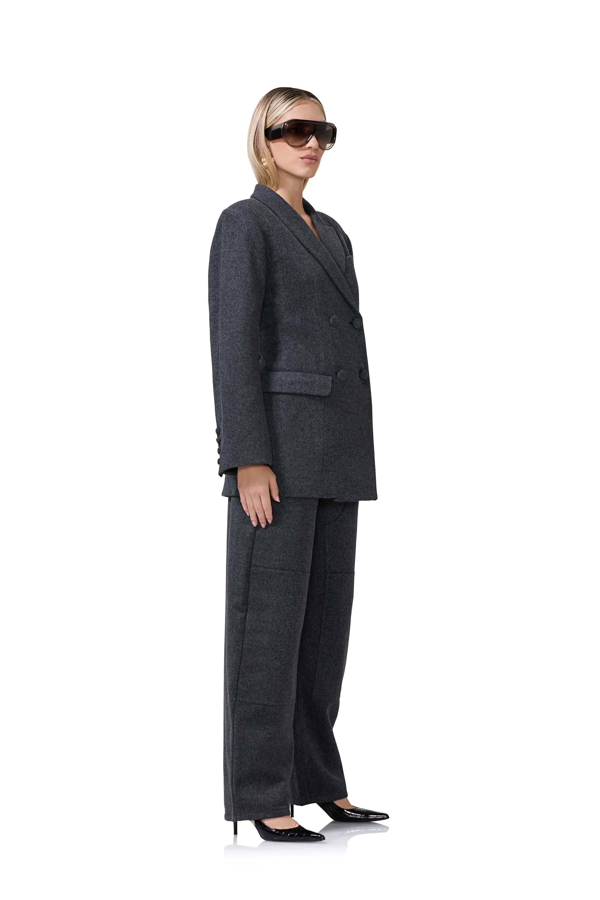 Jemima Blazer - Grey Tweed sold by AFRM product image thumbnail 3