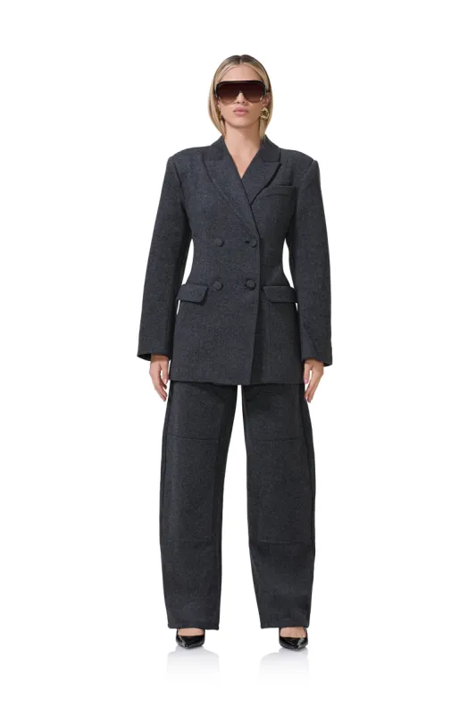 Jemima Blazer - Grey Tweed sold by AFRM