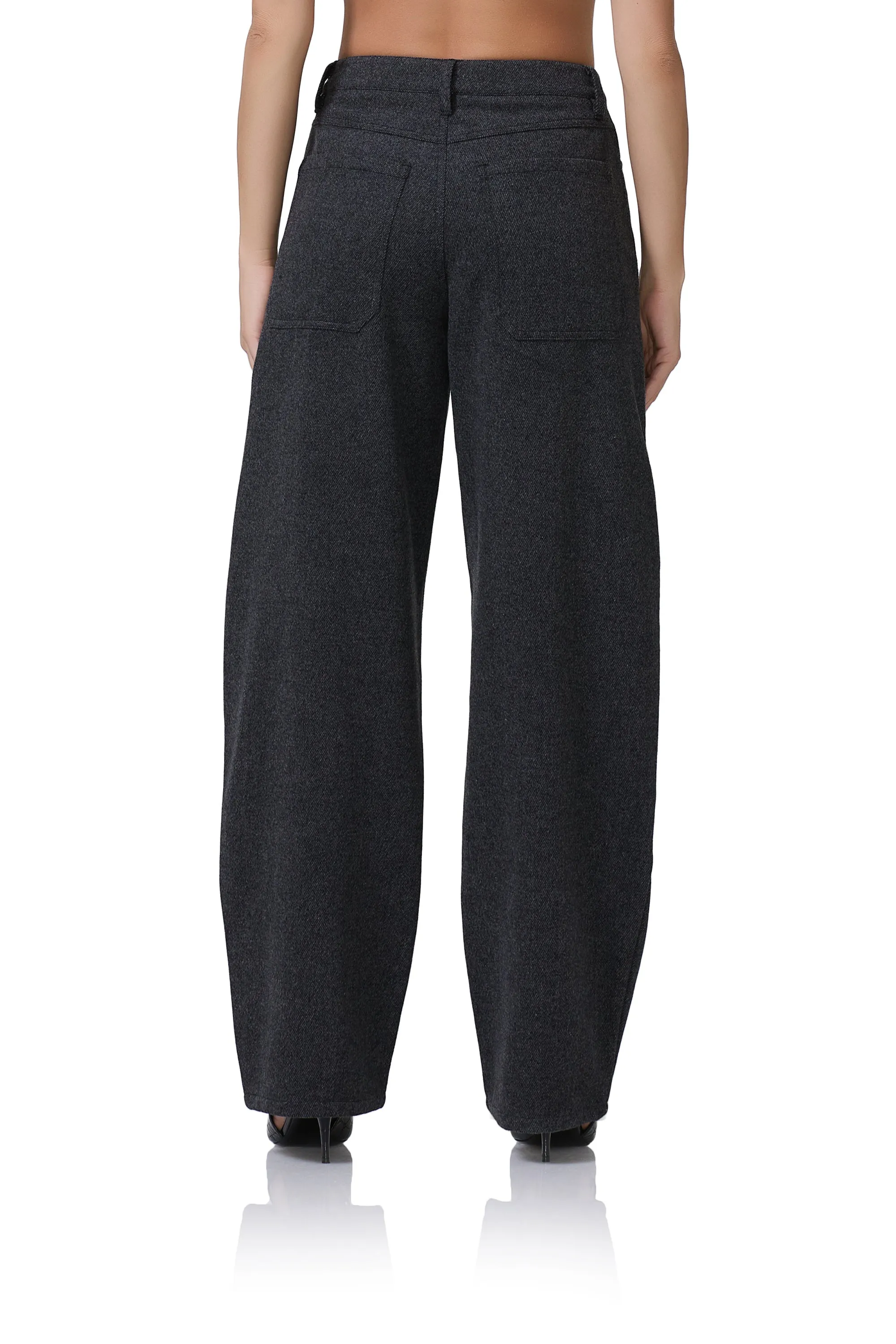 Brianna Barrel Pant - Grey Tweed sold by AFRM product image thumbnail 5