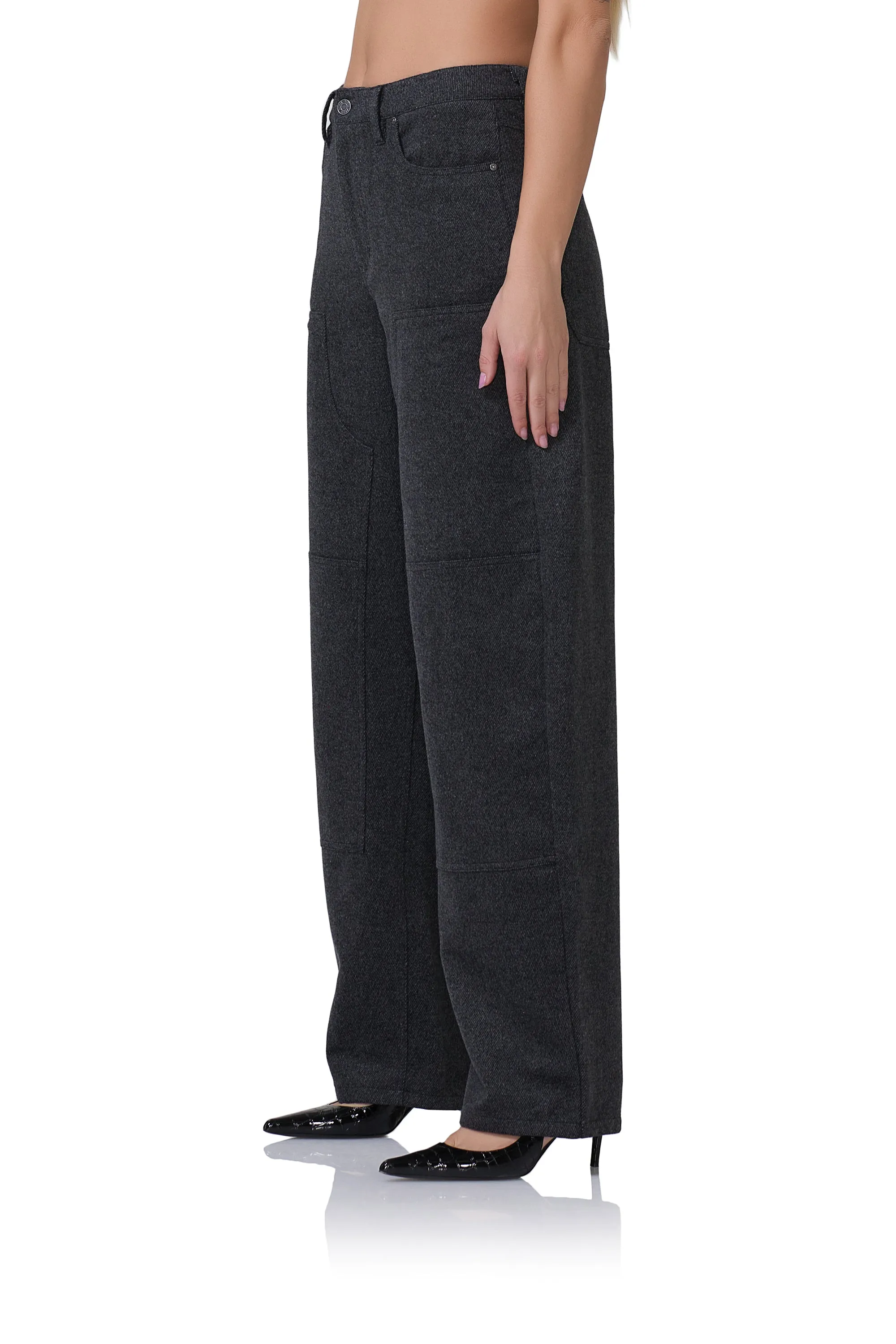 Brianna Barrel Pant - Grey Tweed sold by AFRM product image thumbnail 3