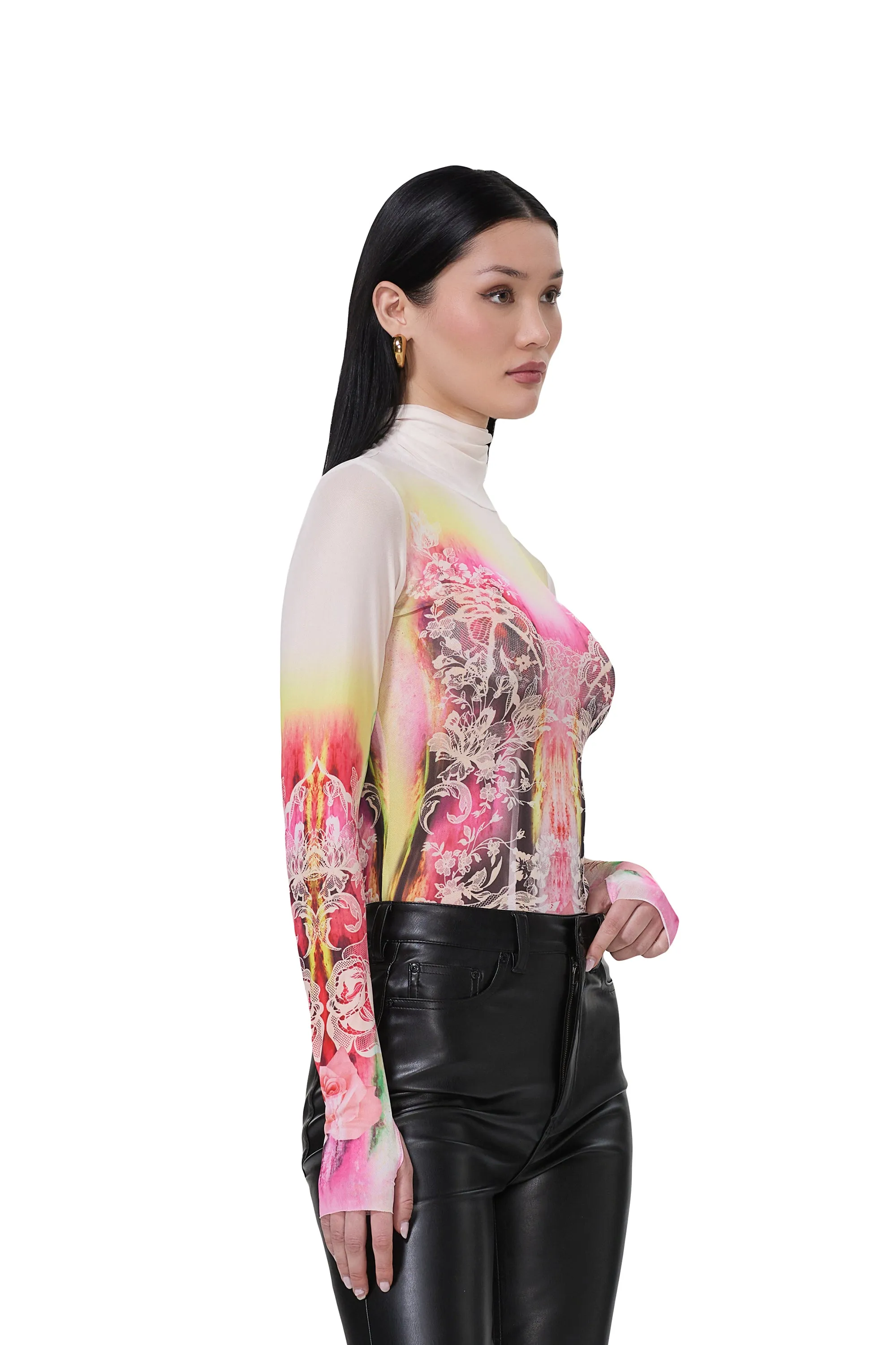 Zadie Top - Grunge Lace sold by AFRM product image thumbnail 2