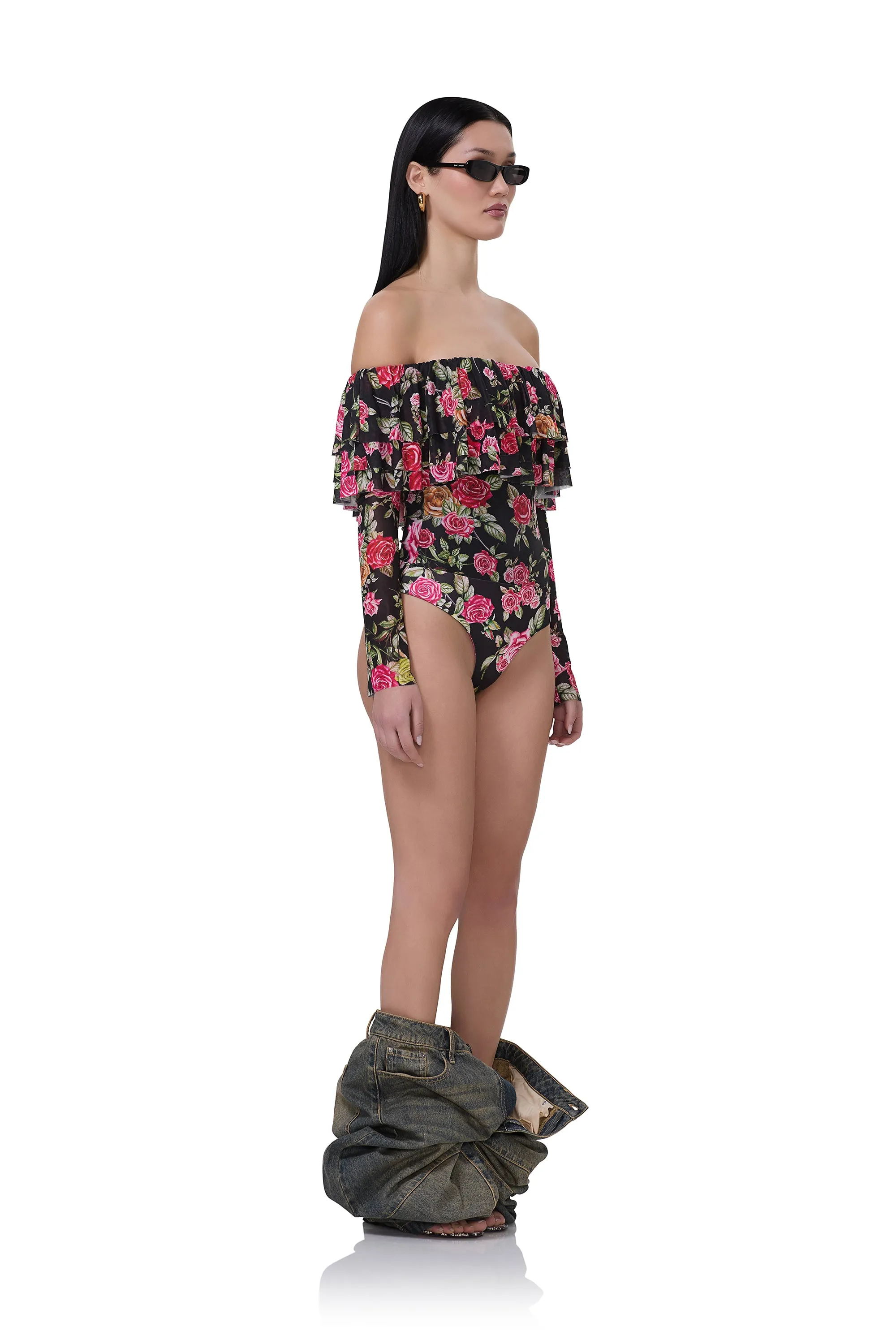 Rory Bodysuit - Wallpaper Rose sold by AFRM product image thumbnail 2
