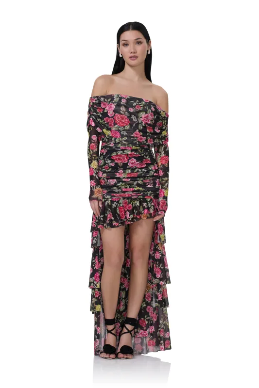 Kellie Dress - Wallpaper Rose sold by AFRM