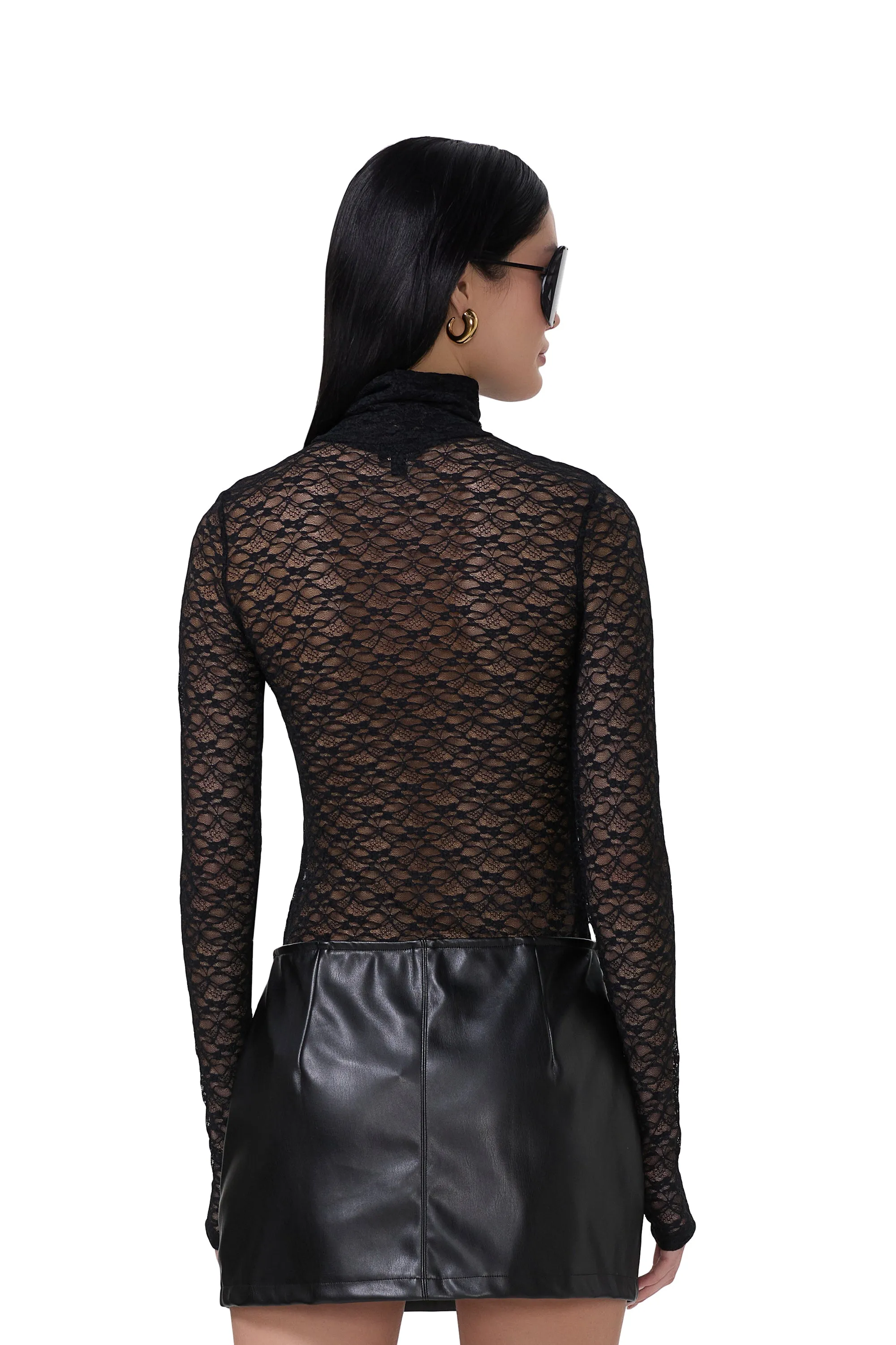 Zadie Lace Top - Noir sold by AFRM product image thumbnail 4