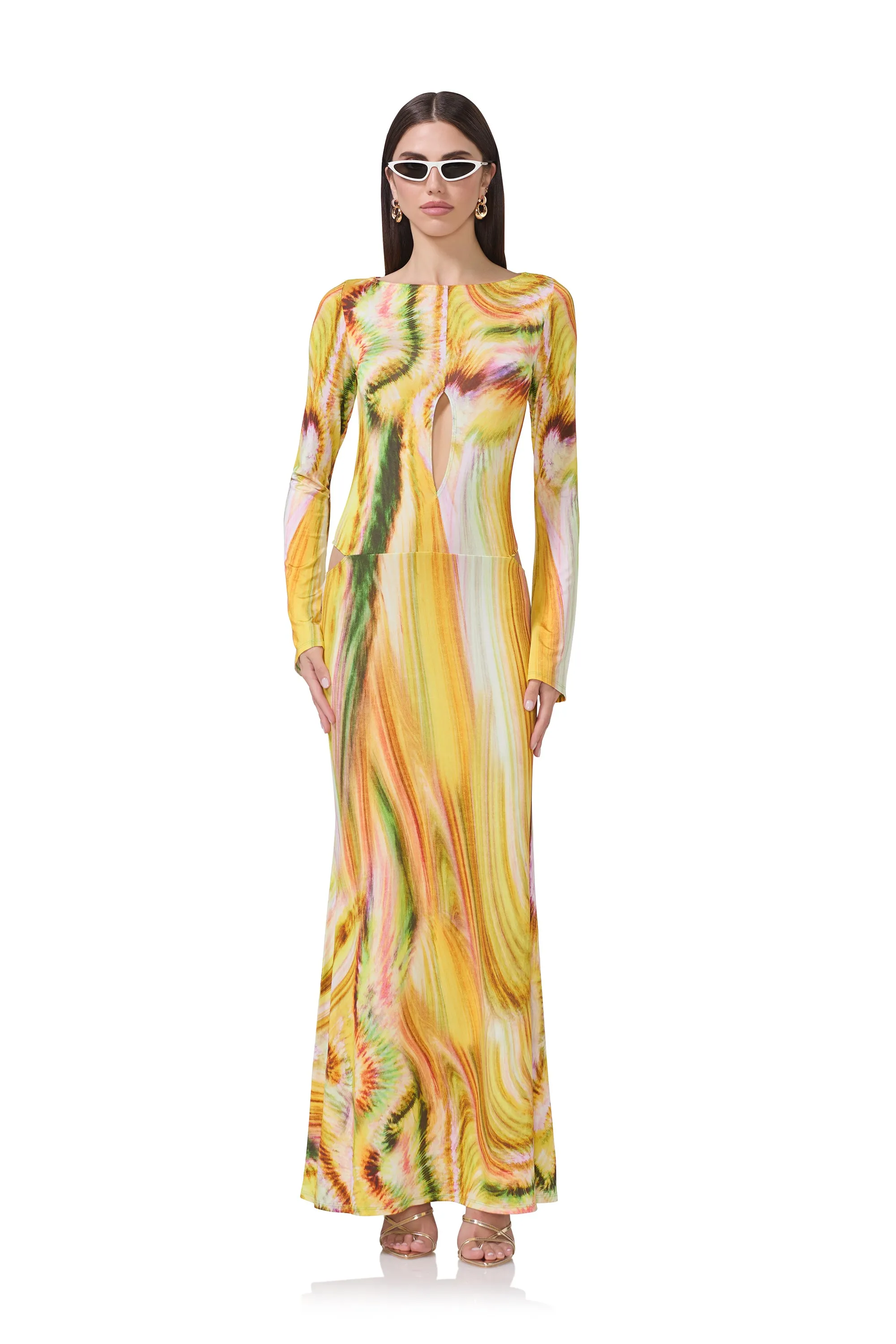 Nadine Dress - Lime Swirl sold by AFRM