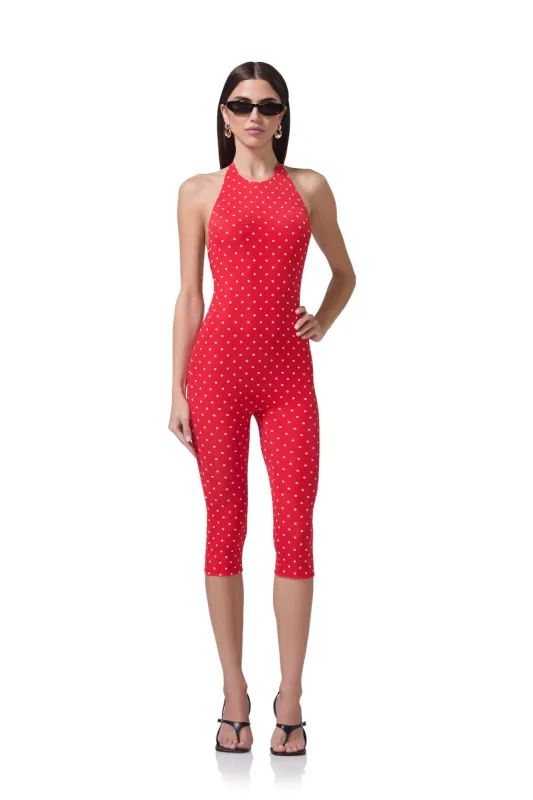 Lucia Catsuit - Risky Micro Dot sold by AFRM