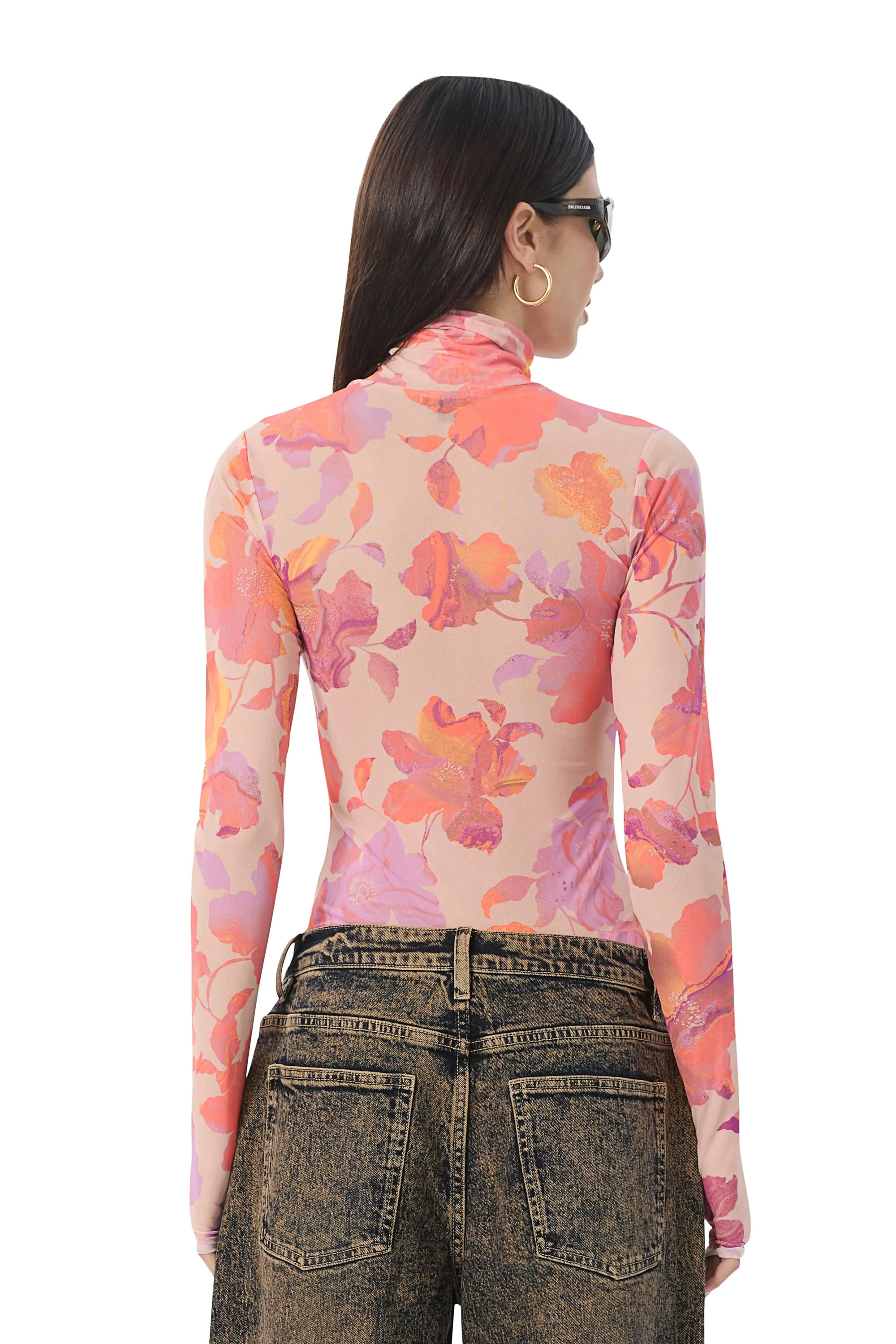 Zadie Top - Nude Marble Floral sold by AFRM product image thumbnail 4