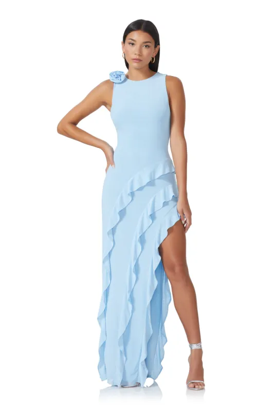 Airess Ruffle Maxi Dress - Airy Blue sold by AFRM