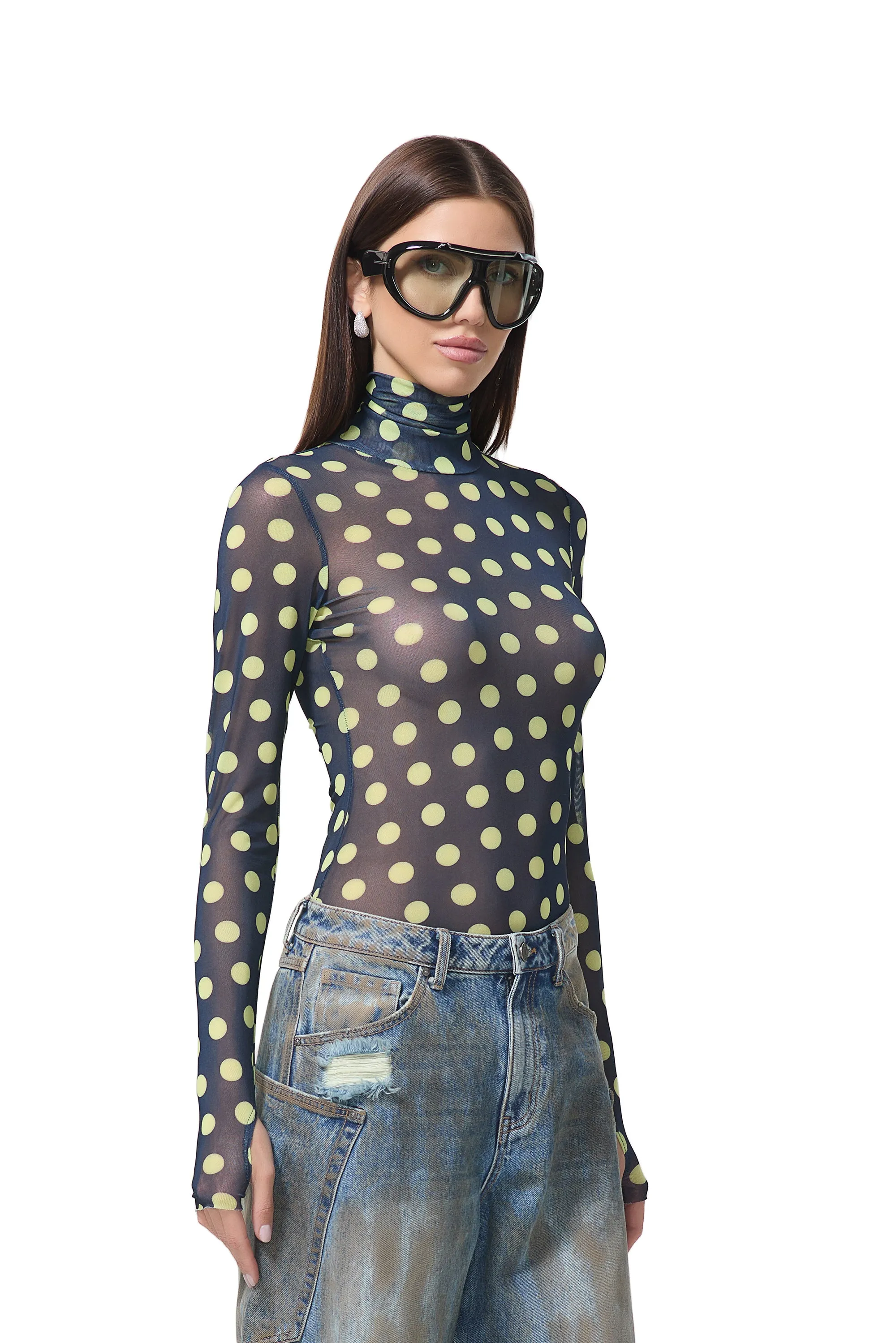 Zadie Top - Navy Dot sold by AFRM product image thumbnail 2