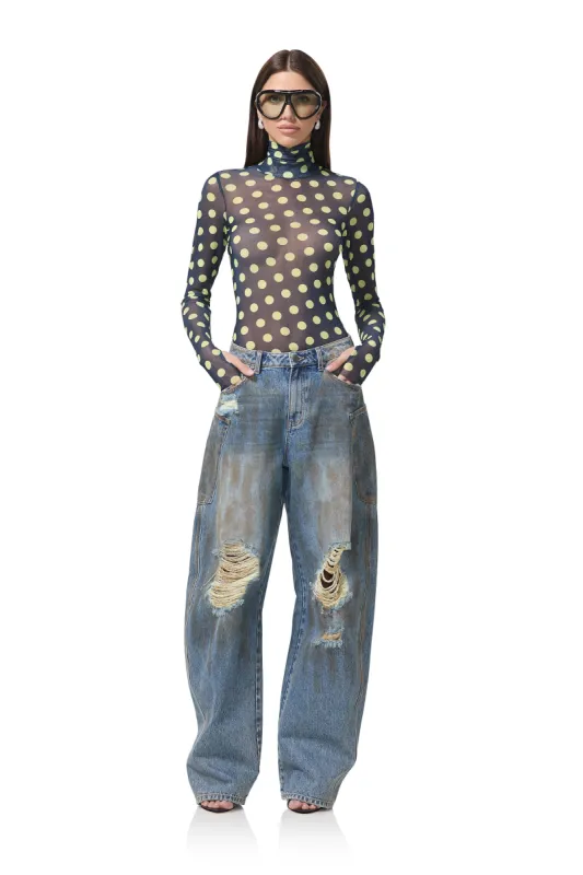 Zadie Top - Navy Dot sold by AFRM