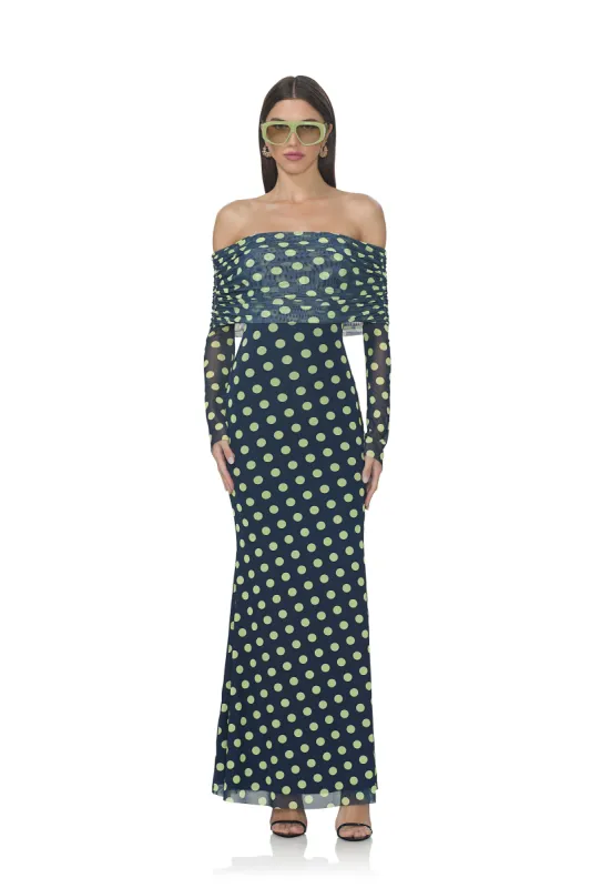 Thelma Dress - Navy Dot sold by AFRM