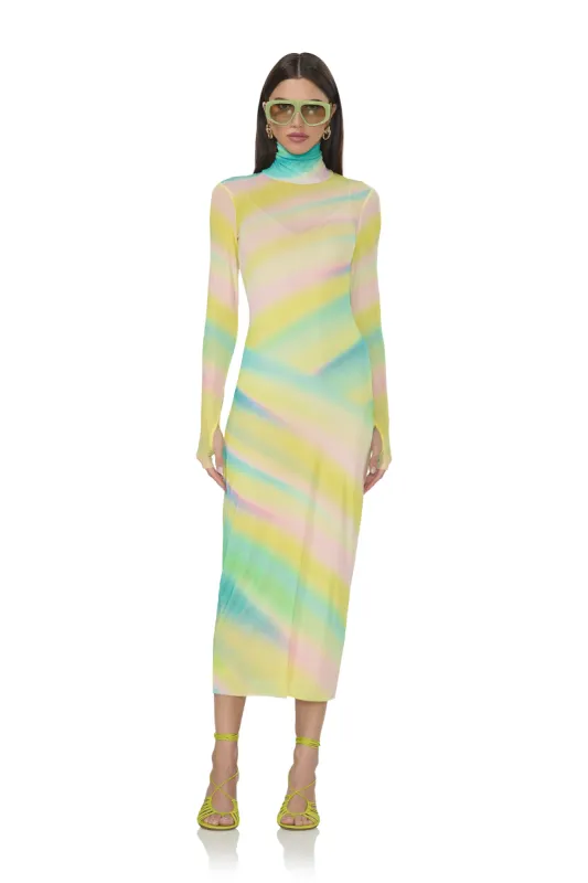 Shailene Dress - Rainbow Stripe sold by AFRM