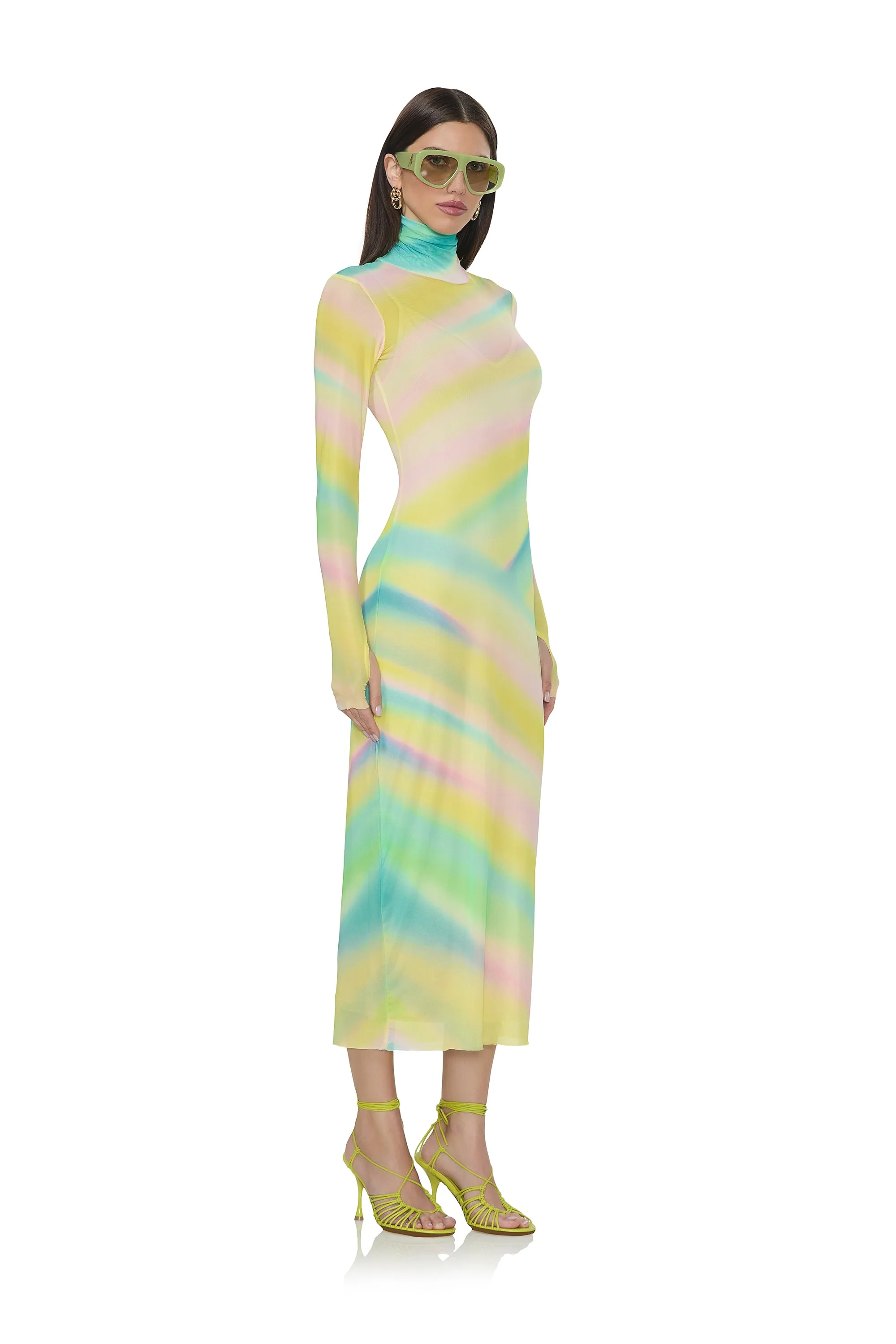 Shailene Dress - Rainbow Stripe sold by AFRM product image thumbnail 2