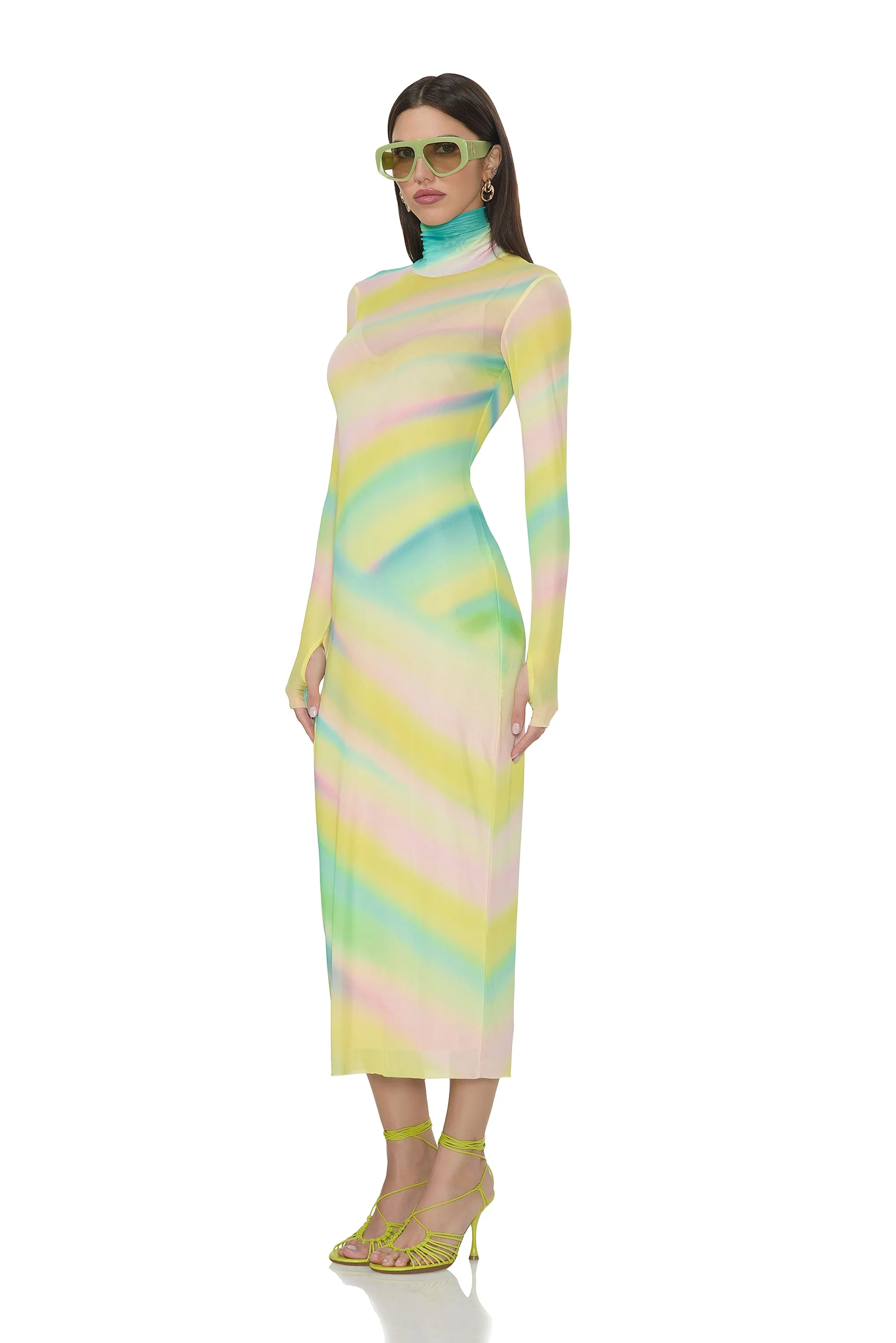 Shailene Dress - Rainbow Stripe sold by AFRM product image thumbnail 3