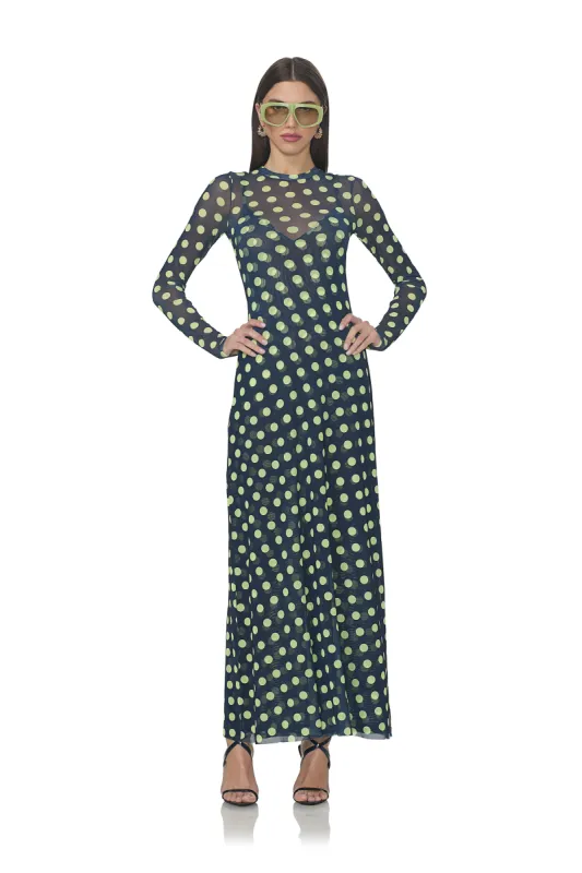 Paola Dress - Navy Dot sold by AFRM