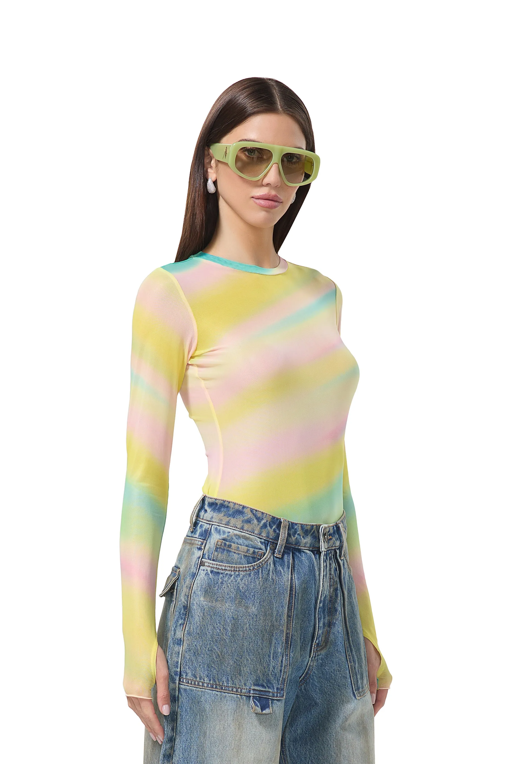 Kaylee Top - Rainbow Stripe sold by AFRM product image thumbnail 2