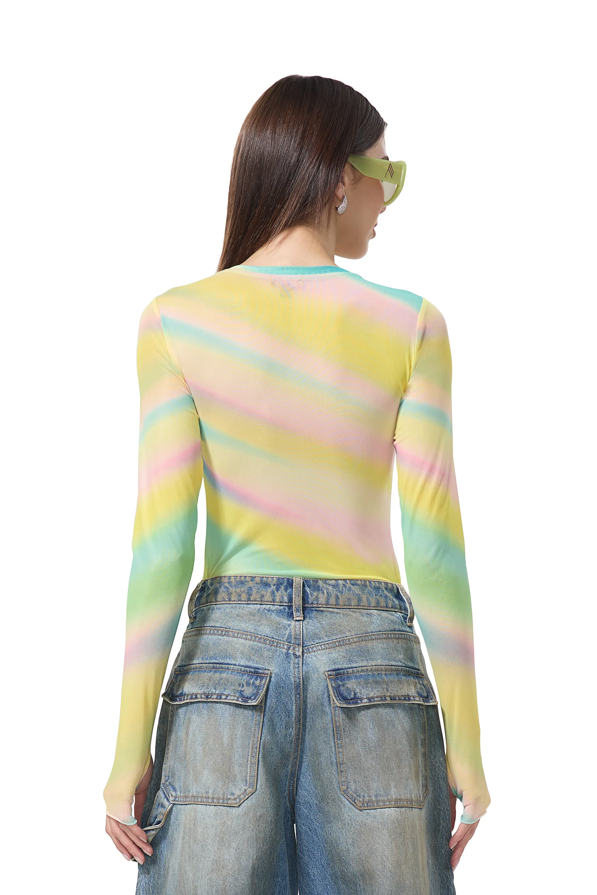 Kaylee Top - Rainbow Stripe sold by AFRM product image thumbnail 4
