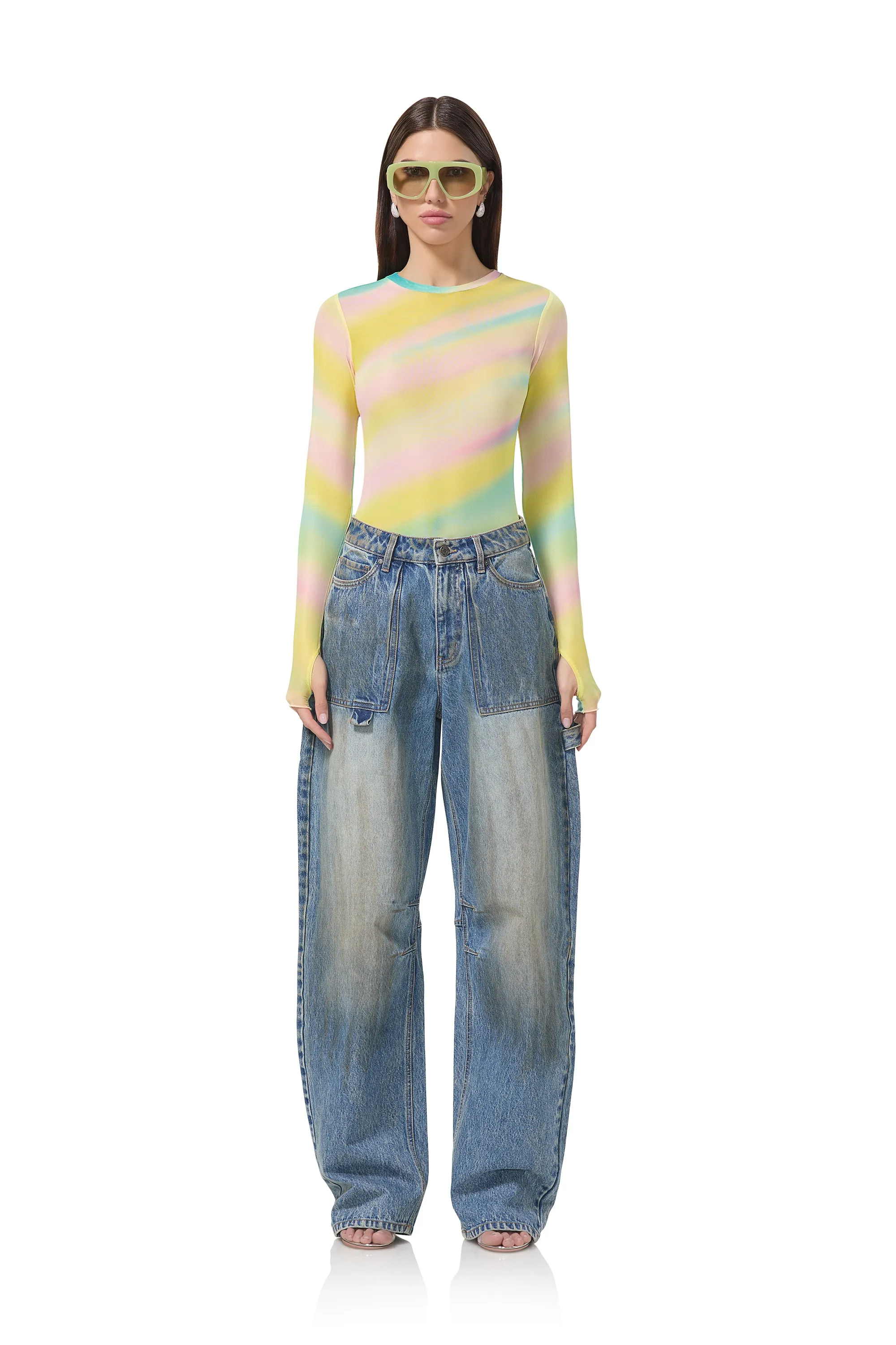 Kaylee Top - Rainbow Stripe sold by AFRM