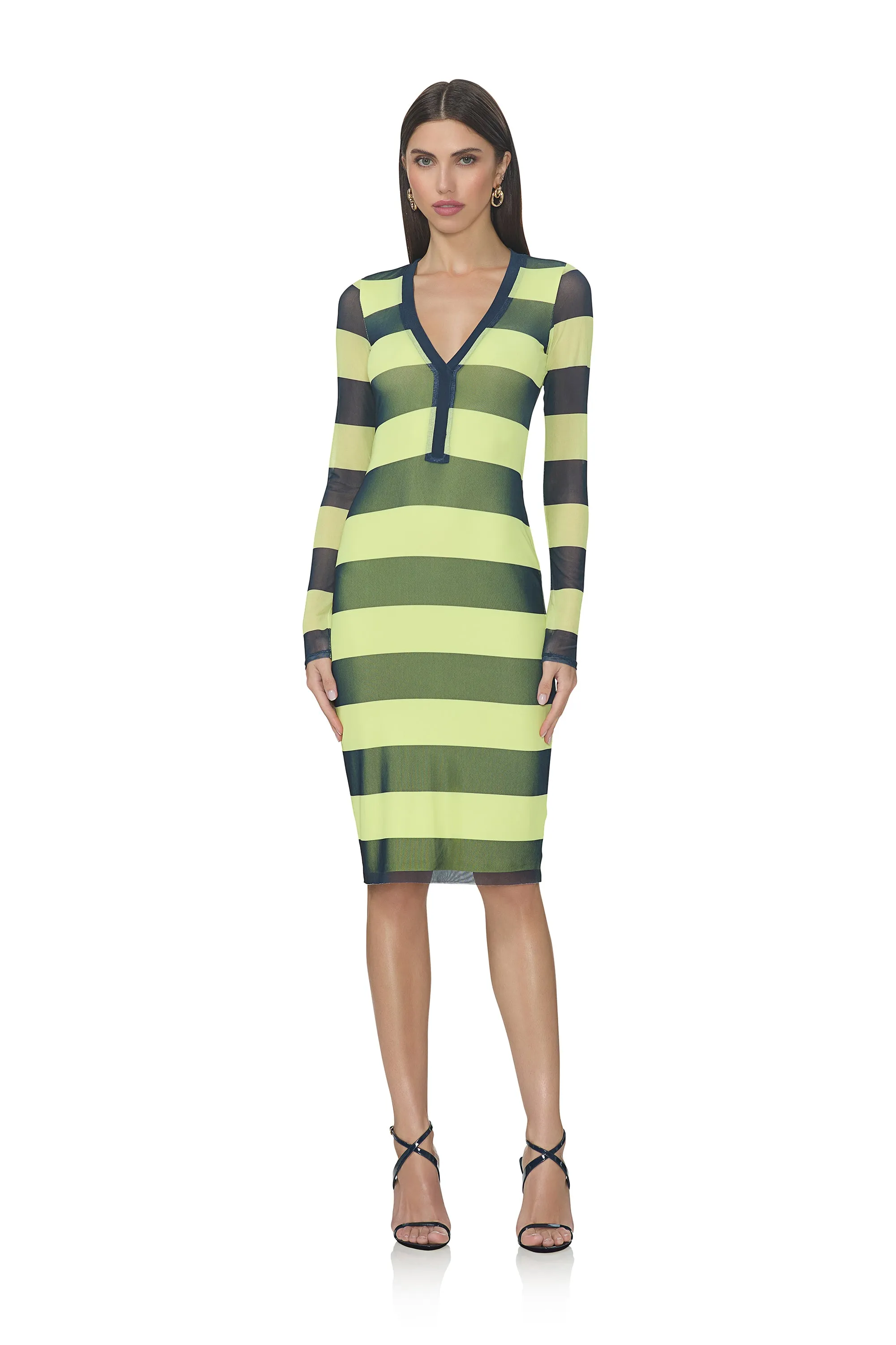 Diane Dress - Lime Rugby sold by AFRM