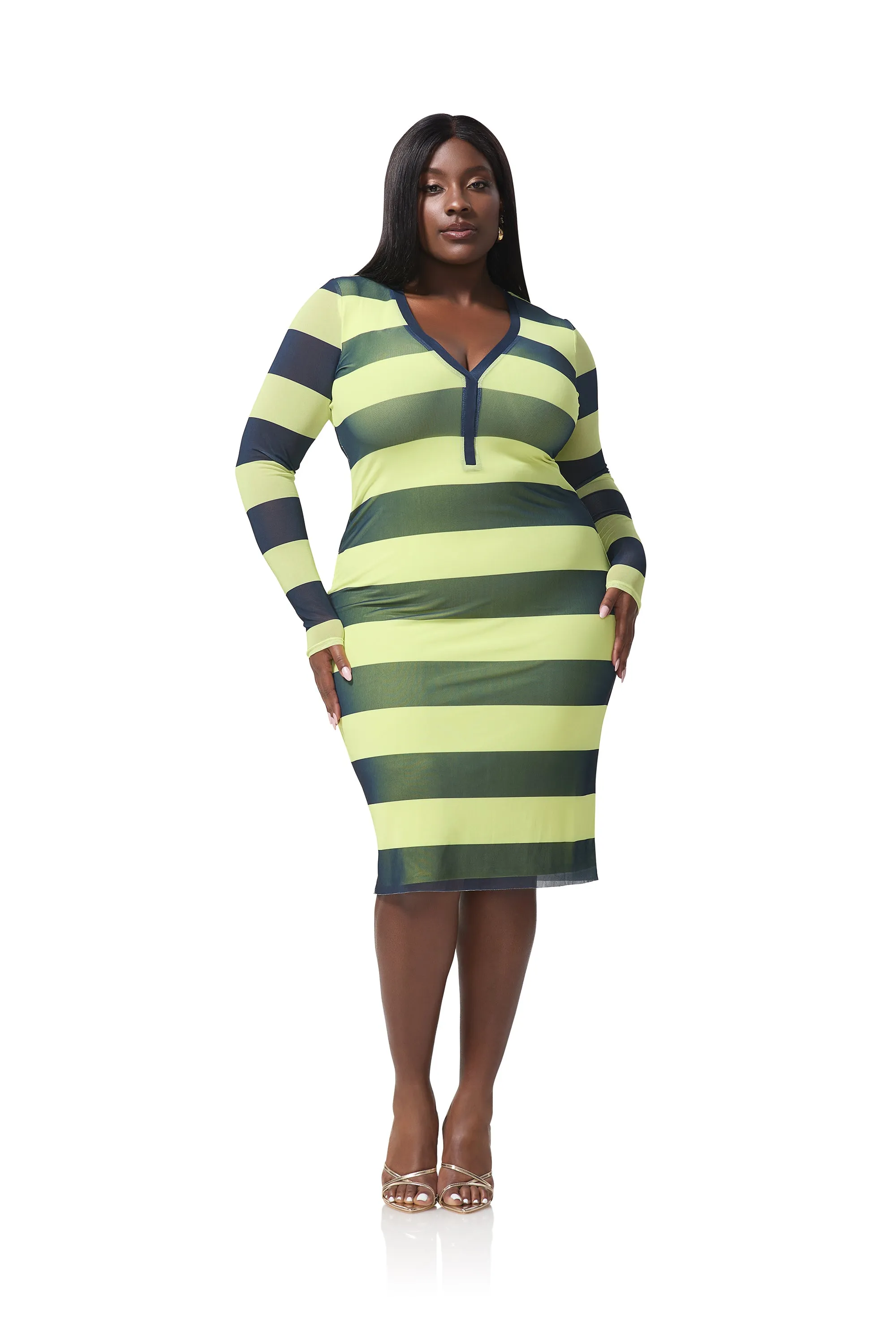 Diane Dress - Lime Rugby sold by AFRM product image thumbnail 2
