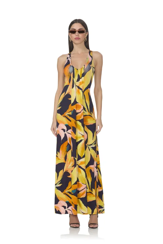 Aliza Dress - Navy Tropical sold by AFRM
