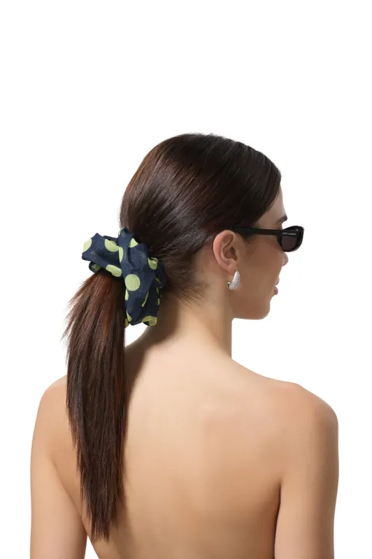 AFRM Oversized Scrunchie - Navy Dot made by AFRM