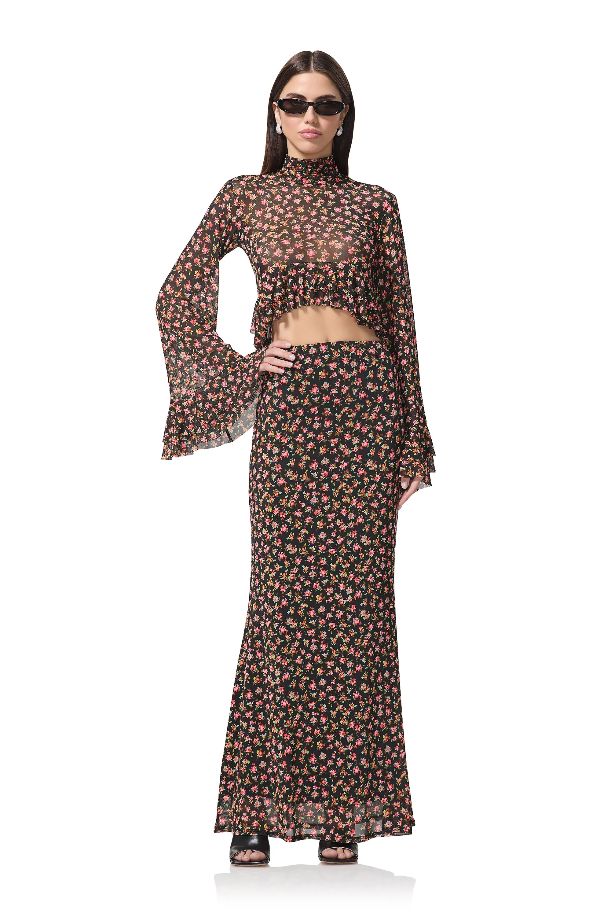 Tegan Maxi Skirt - Spring Ditsy sold by AFRM